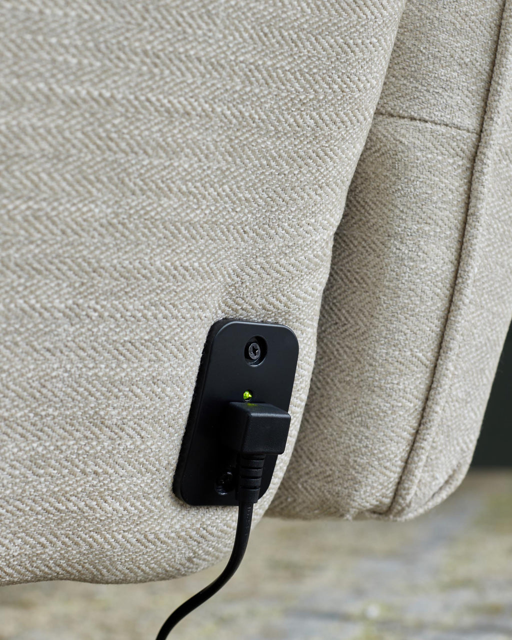 Aiden ivory fabric massage recliner accent chair