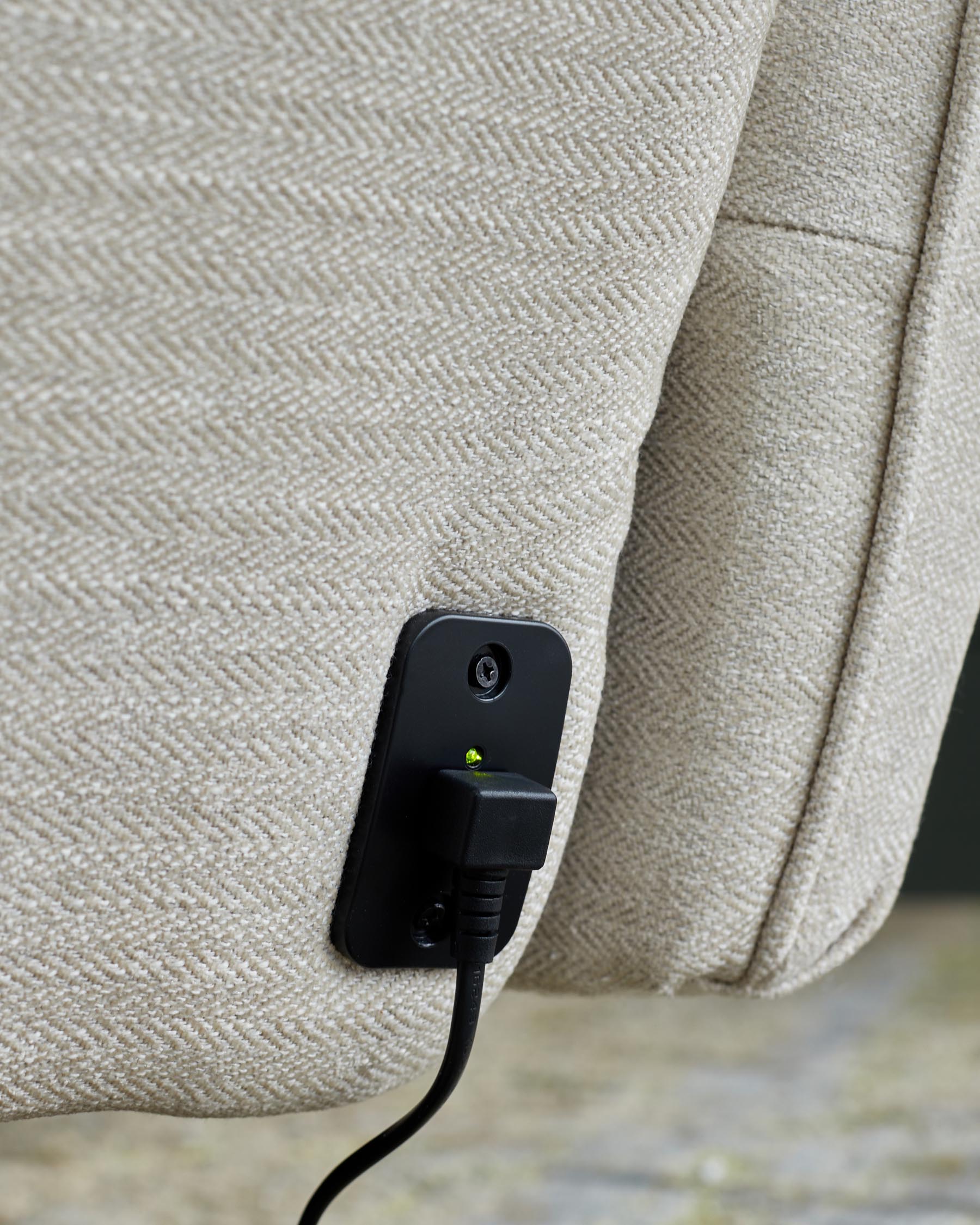 Aiden ivory fabric massage recliner accent chair