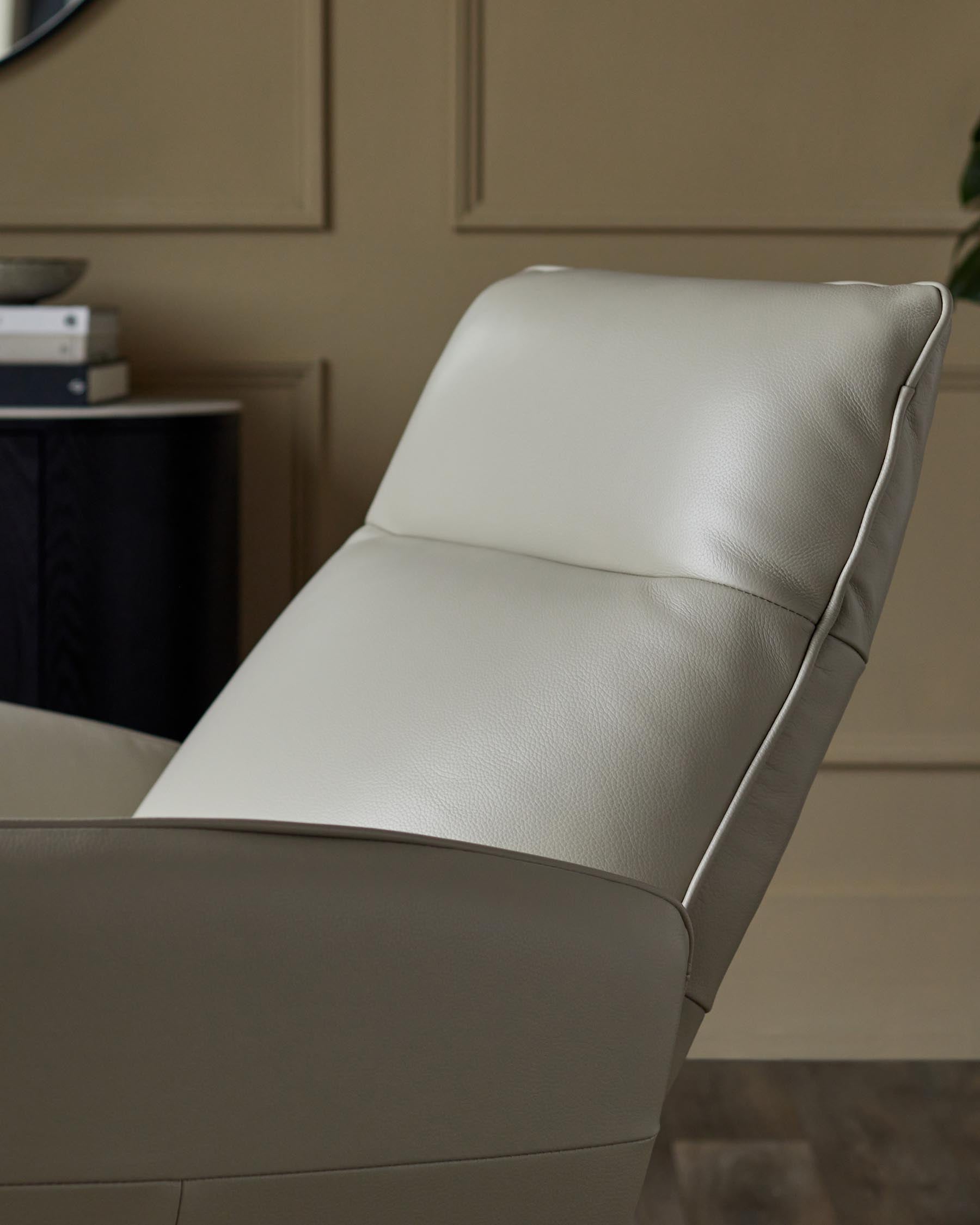 Aiden natural grey leather massage recliner accent chair