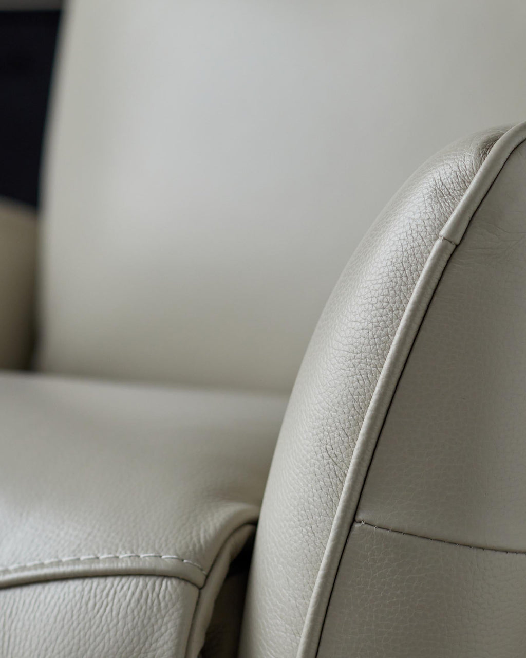 Aiden natural grey leather massage recliner accent chair