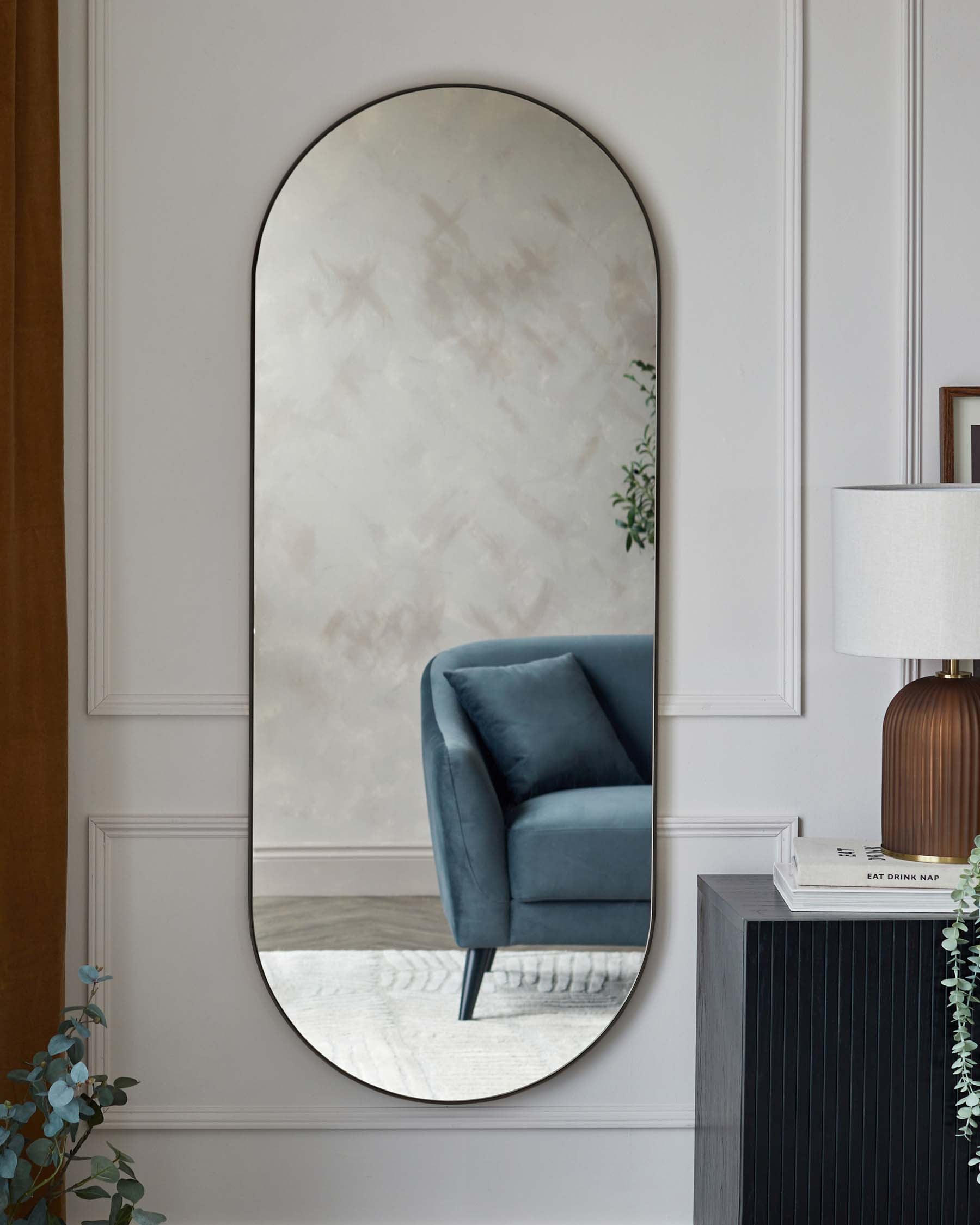Alarik Large Full Length Wall Mirror Black