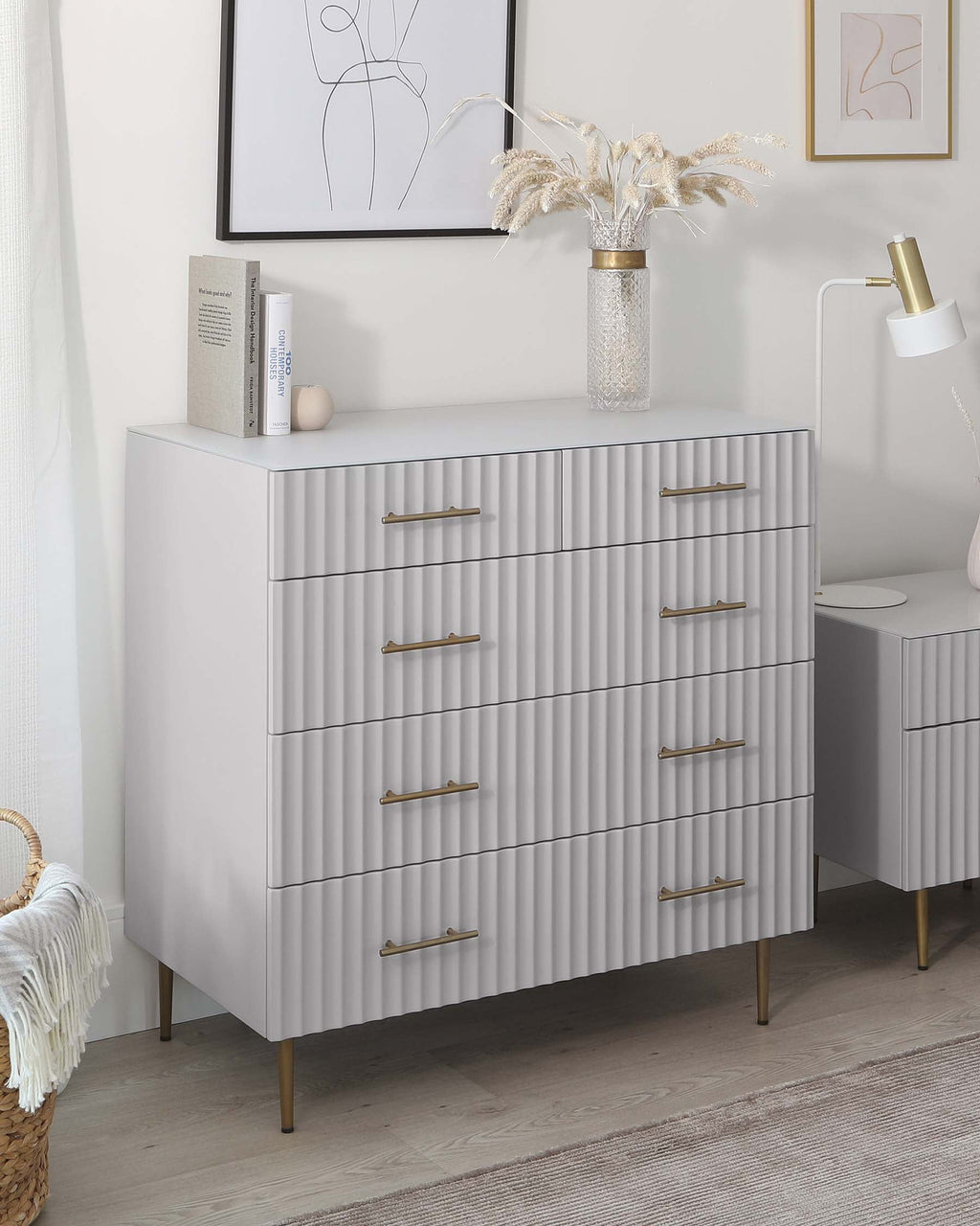 Albury light grey chest of drawers