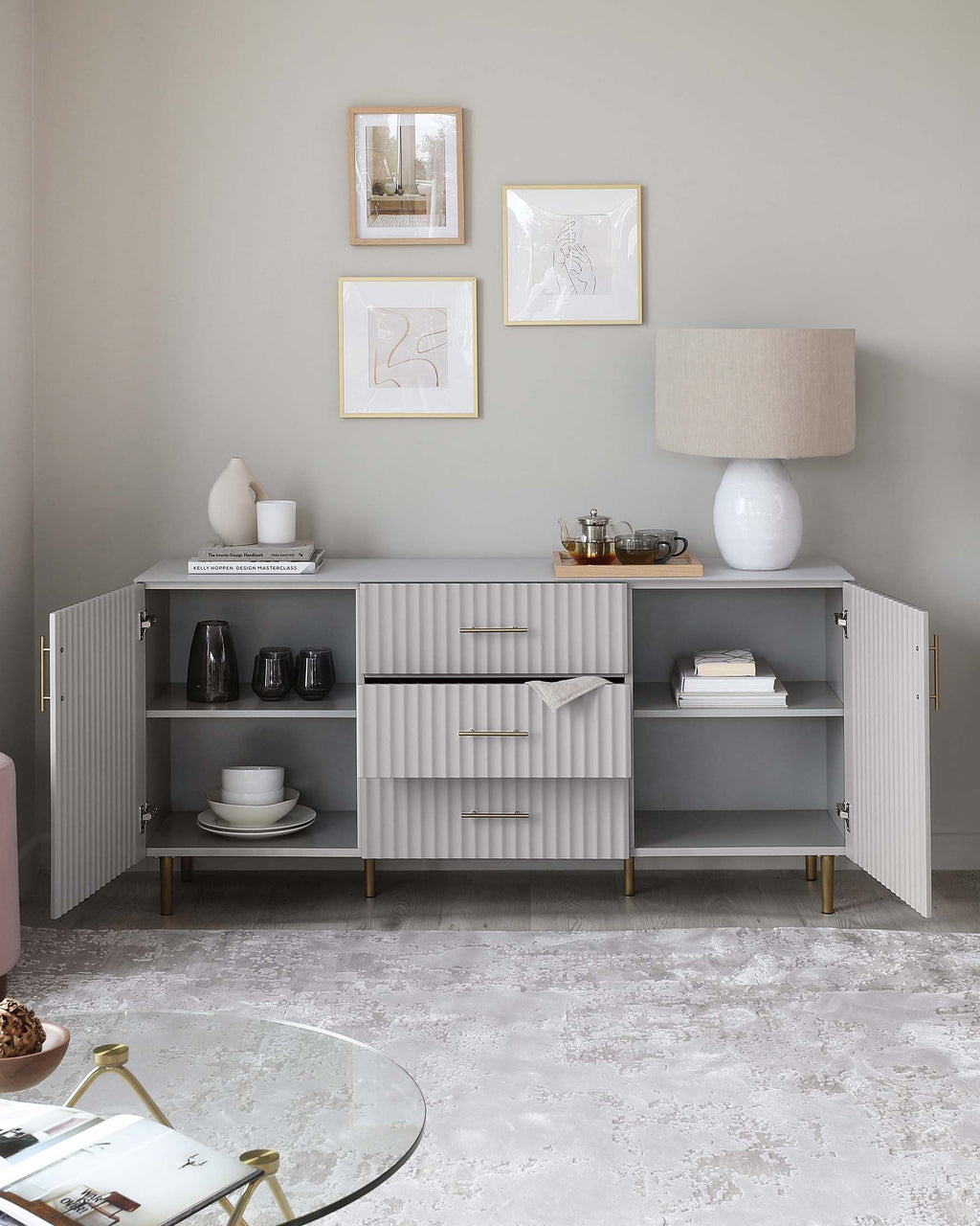 Albury light grey sideboard