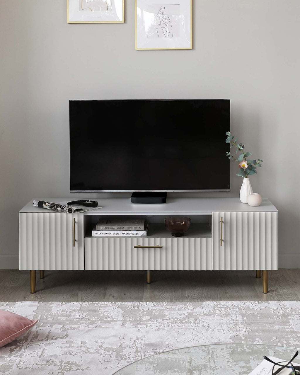 Albury light grey TV unit