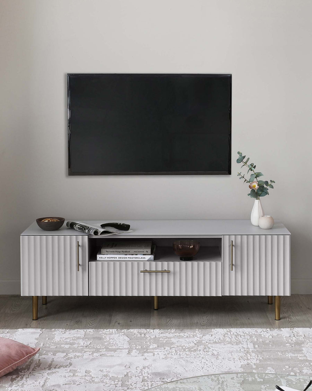 Albury light grey TV unit