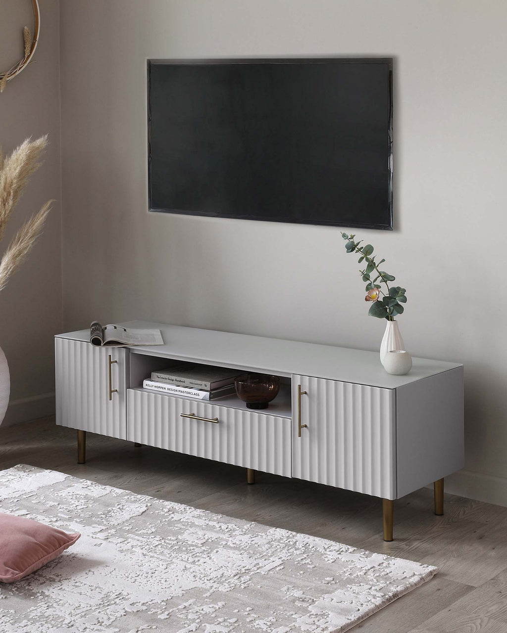 Albury light grey TV unit