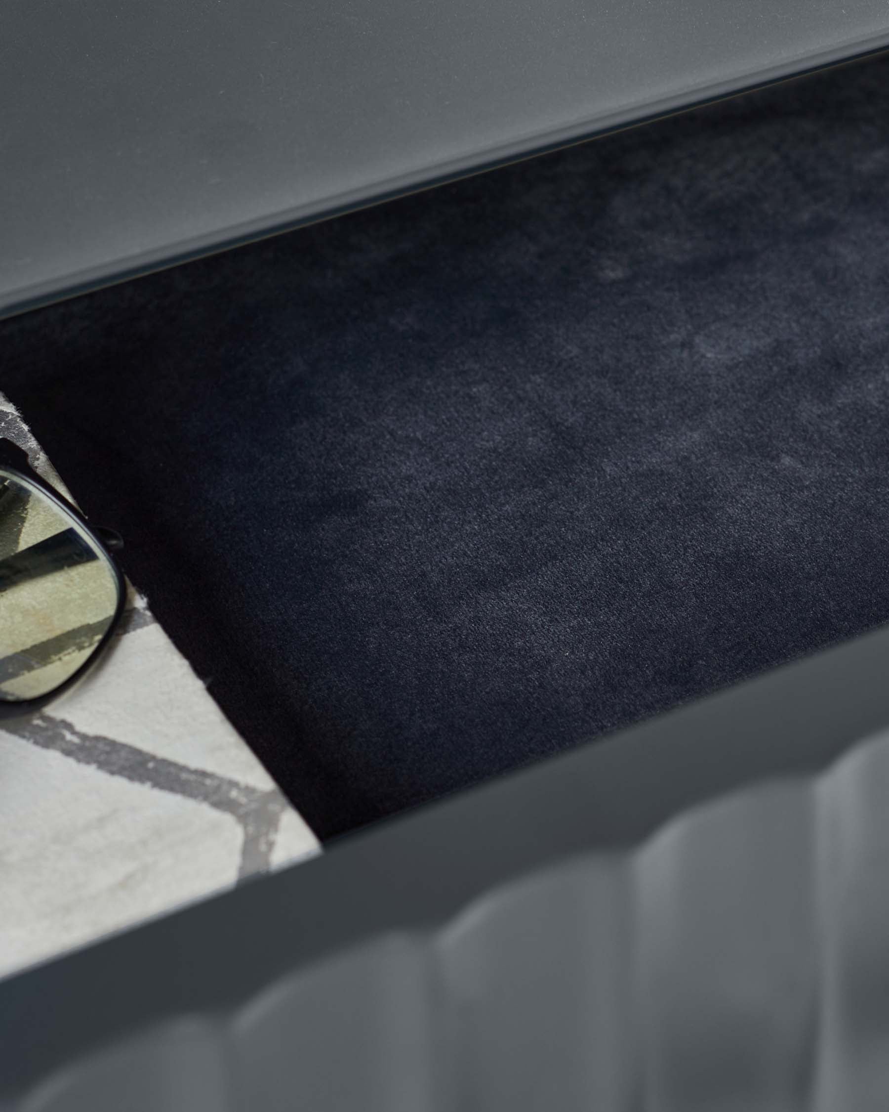 Albury dark grey 2 drawer bedside table