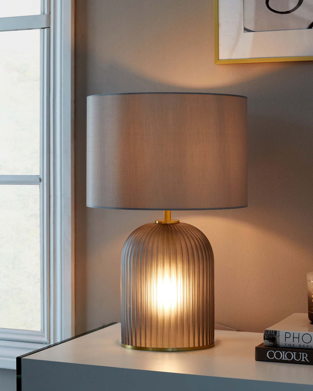 Amalfi Dual-Lit Grey Table Lamp
