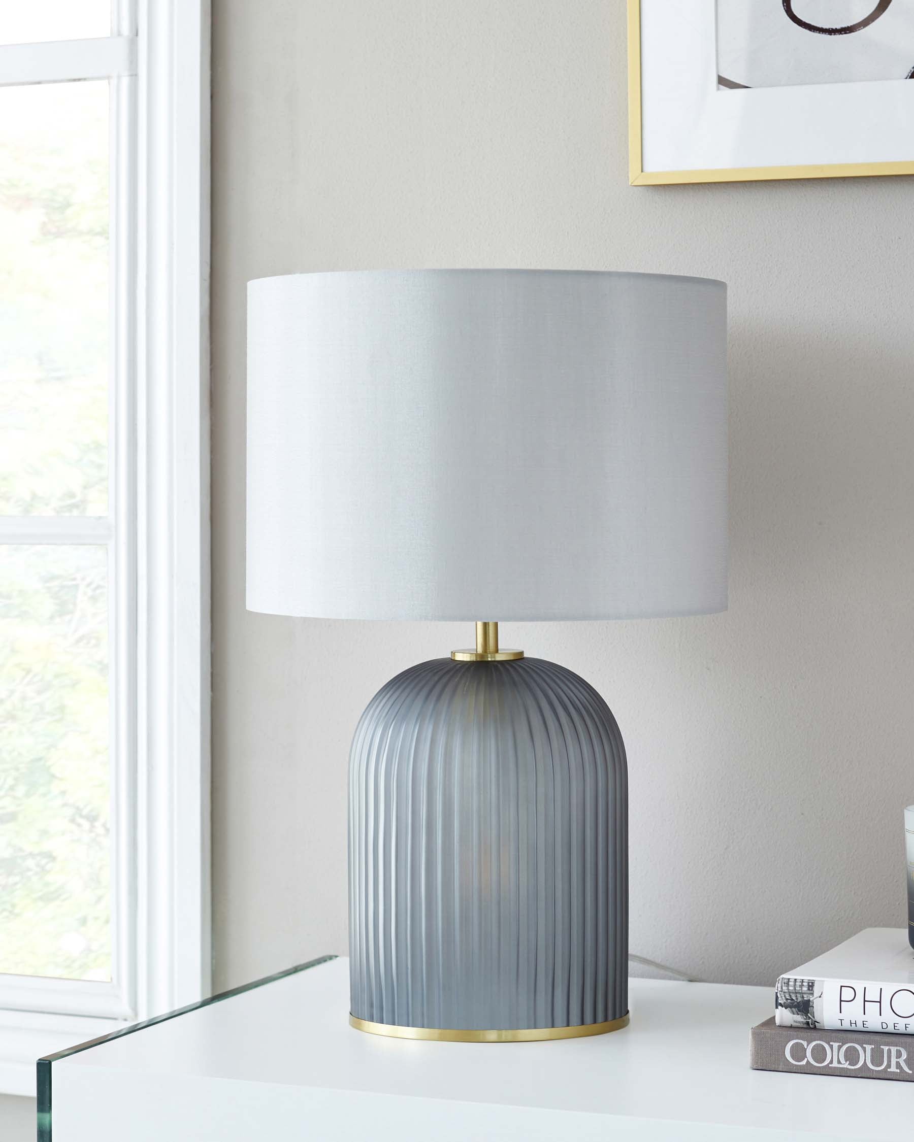 Amalfi Dual-Lit Grey Table Lamp