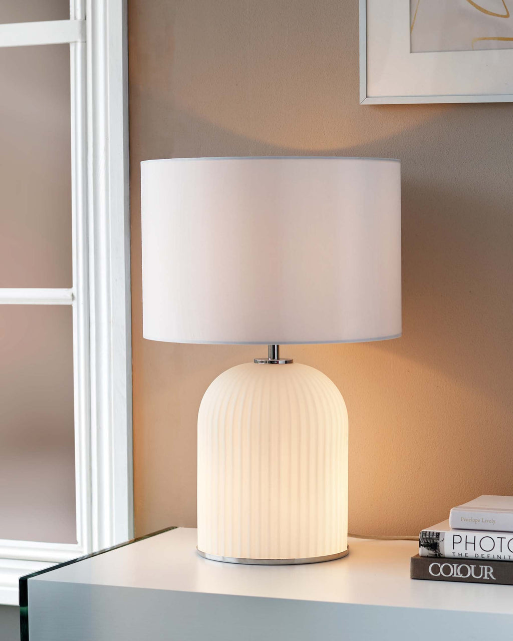 Amalfi Dual-Lit White Table Lamp