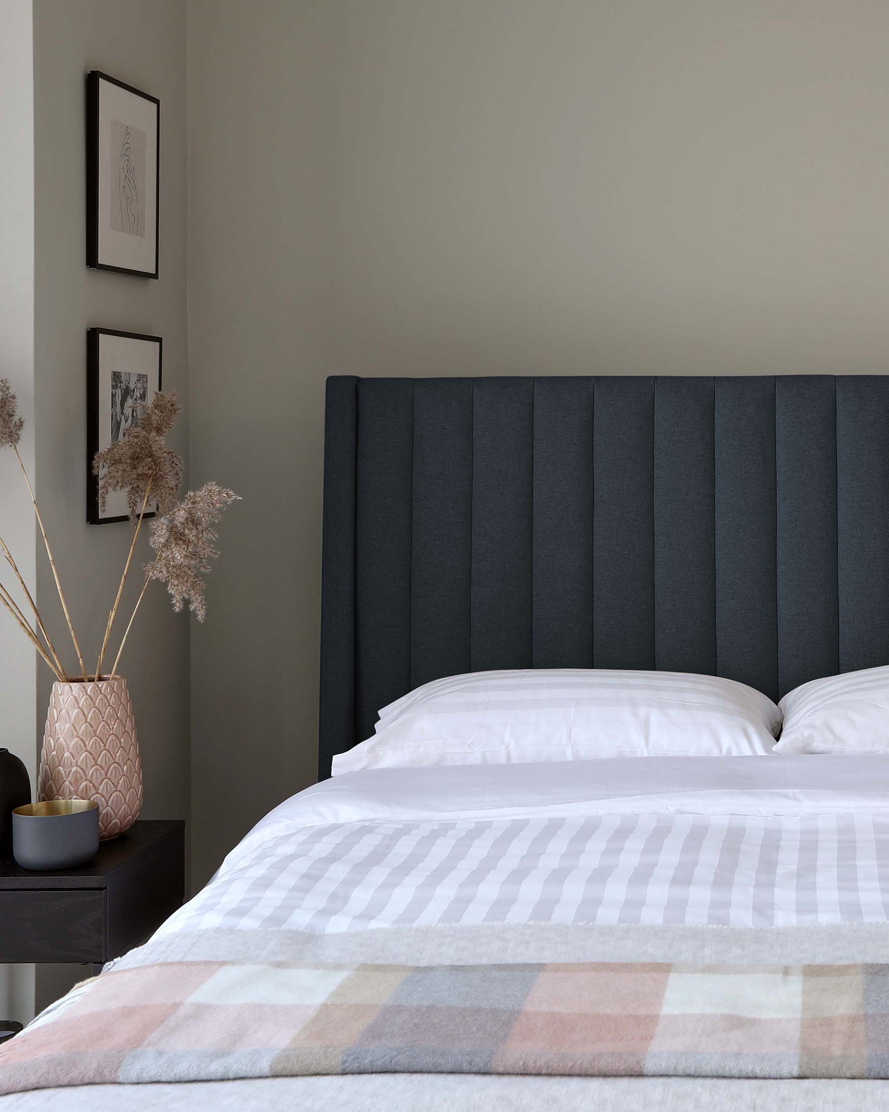 Amalfi Navy Fabric Double Ottoman Storage Bed