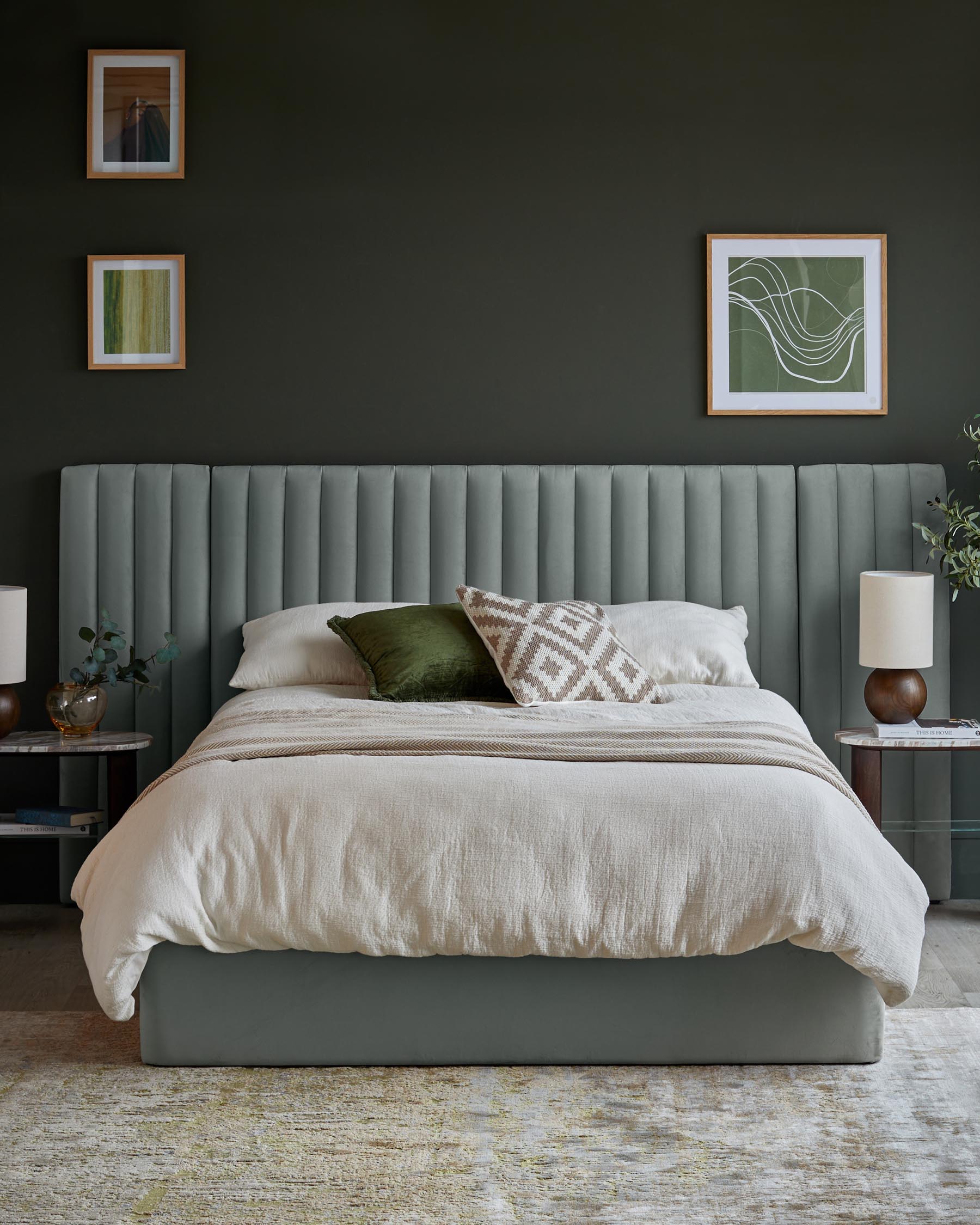 Amalfi luxe sage green velvet super king ottoman storage bed