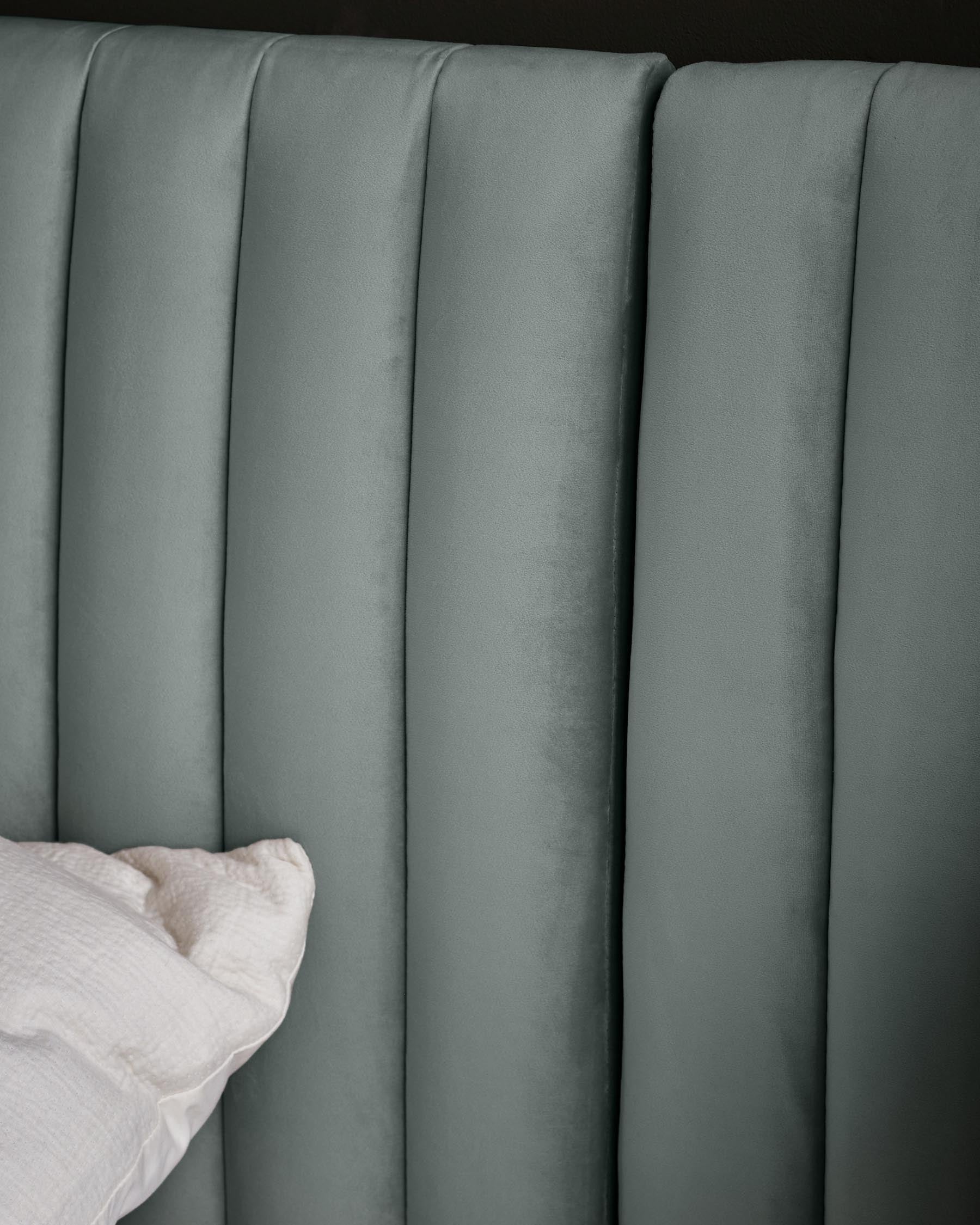 Amalfi Luxe sage green velvet king size ottoman storage bed