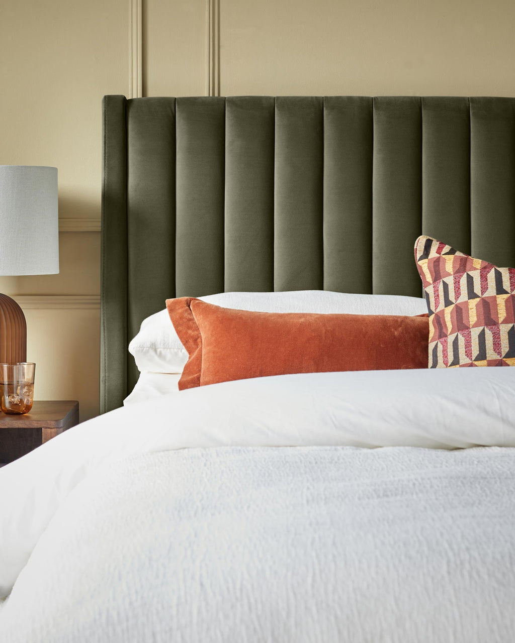 Amalfi olive green velvet super king size ottoman storage bed