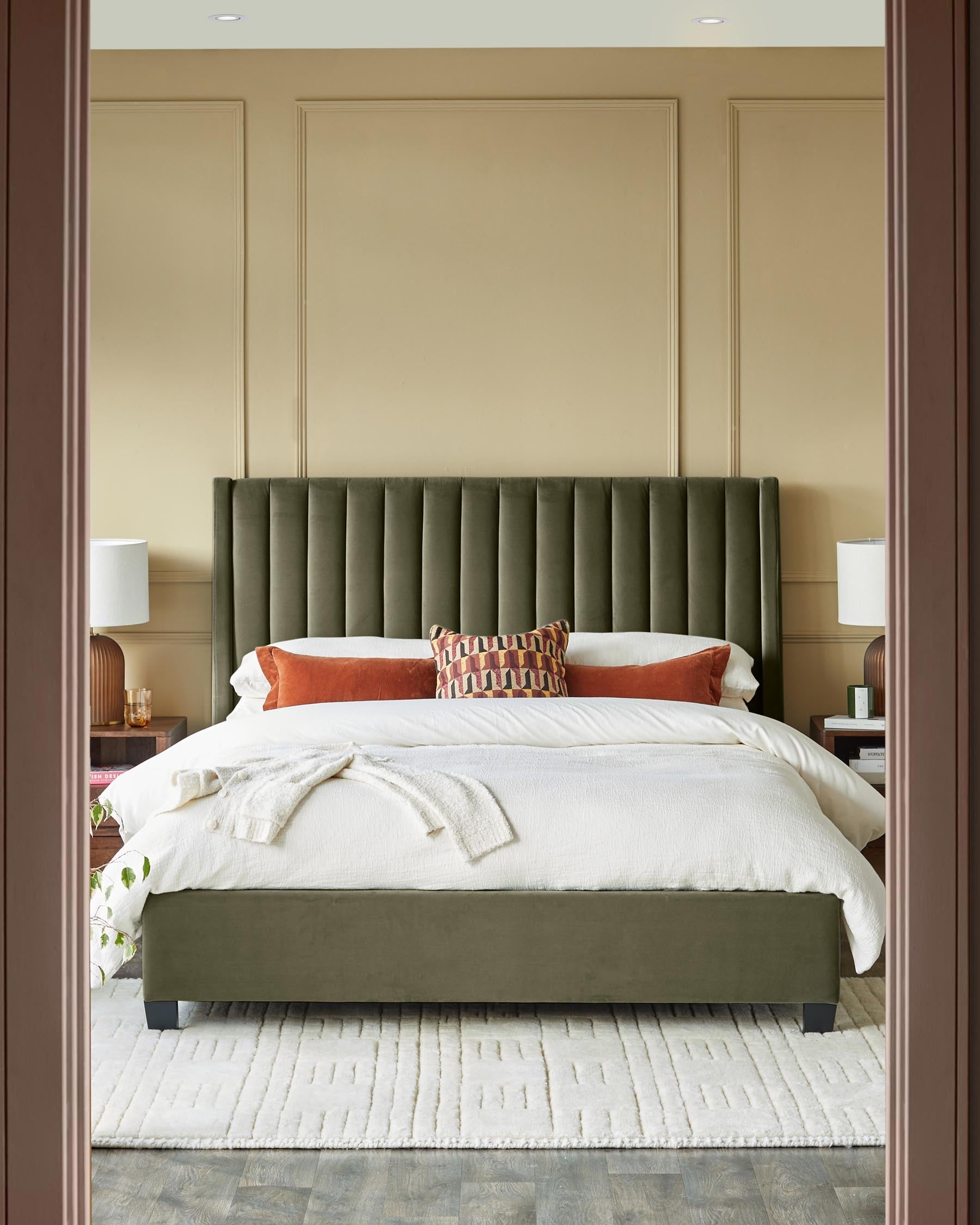 Amalfi olive green velvet super king size ottoman storage bed