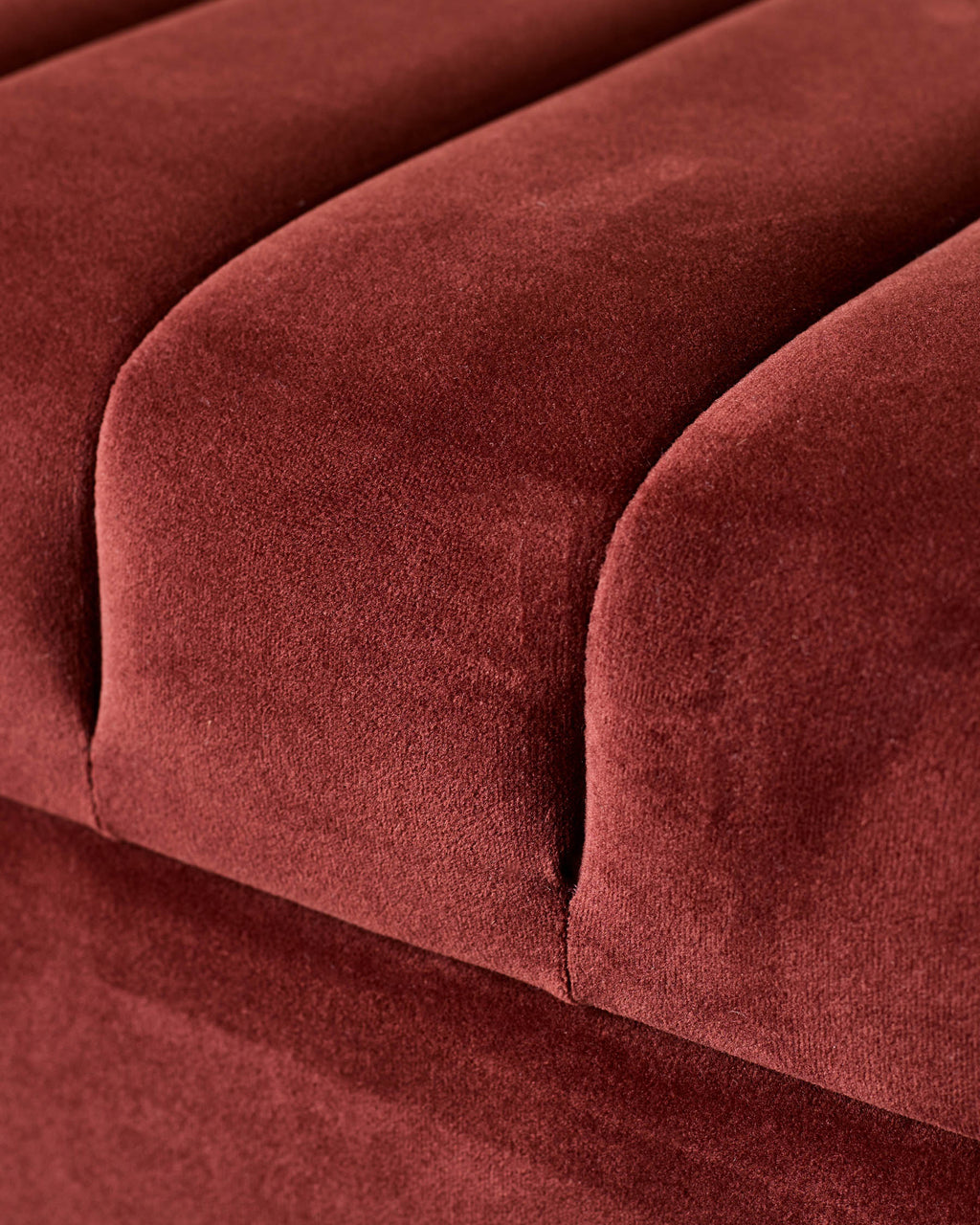 Amalfi toffee red velvet ottoman bench