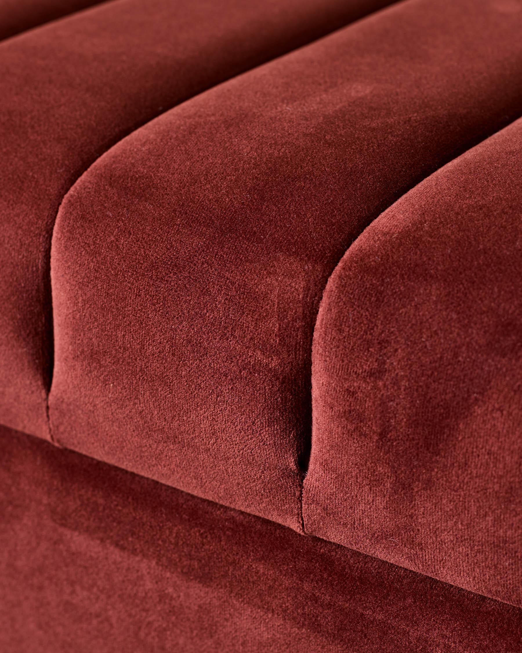 Amalfi toffee red velvet ottoman bench