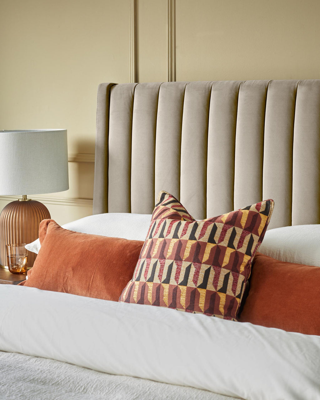 Amalfi Champagne Velvet Double Ottoman Storage Bed