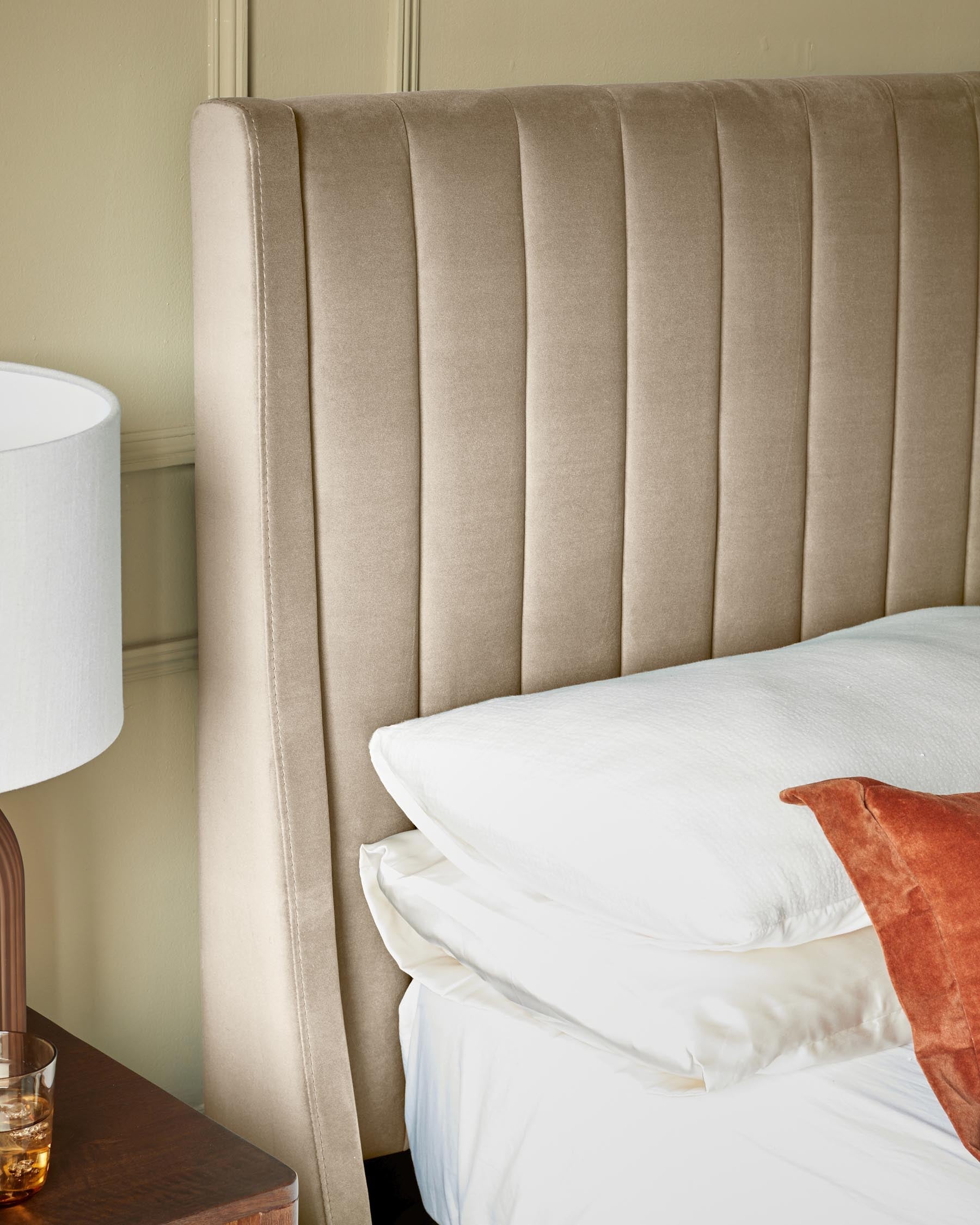 Amalfi Champagne Velvet Double Ottoman Storage Bed