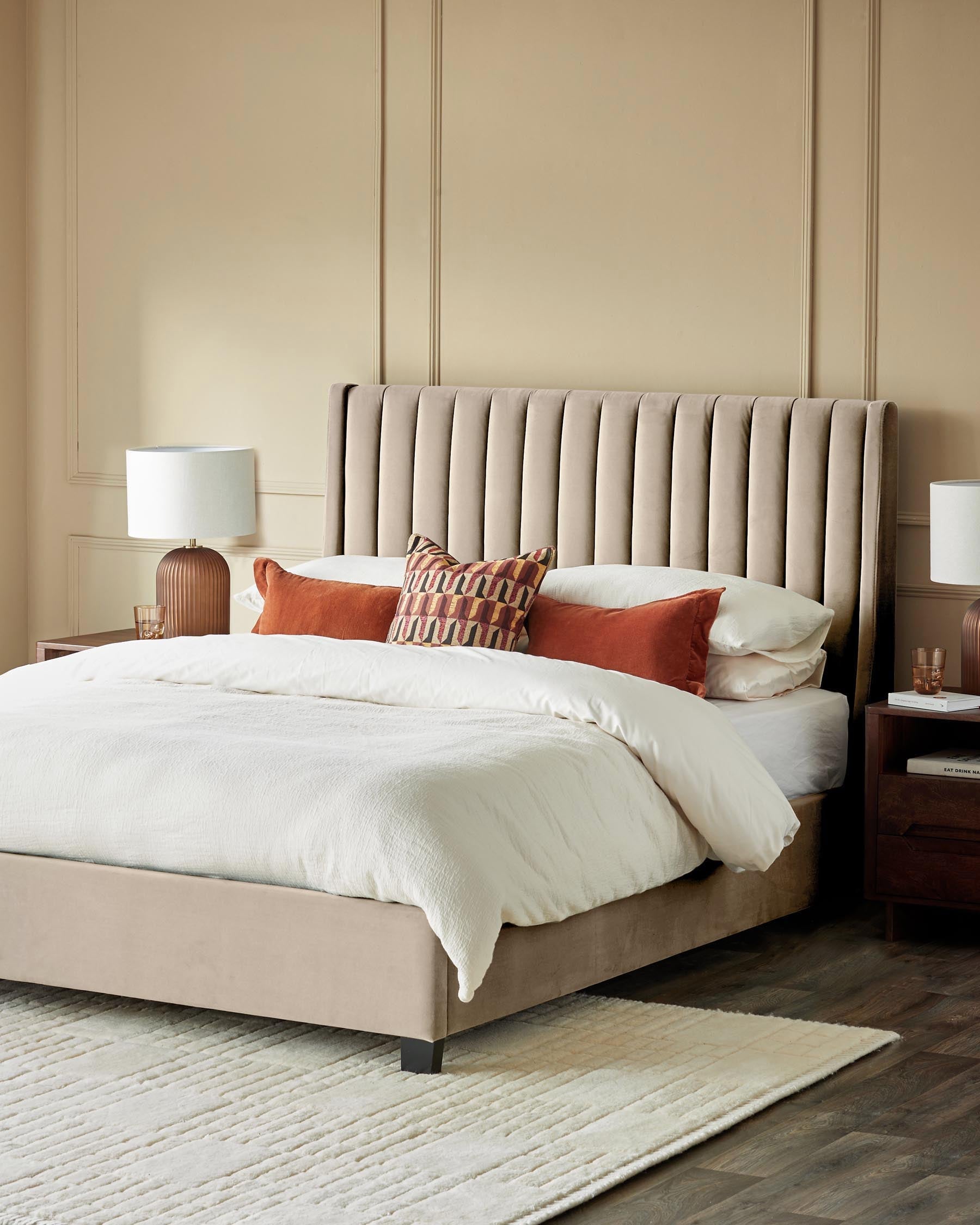 Amalfi Champagne Velvet Double Ottoman Storage Bed