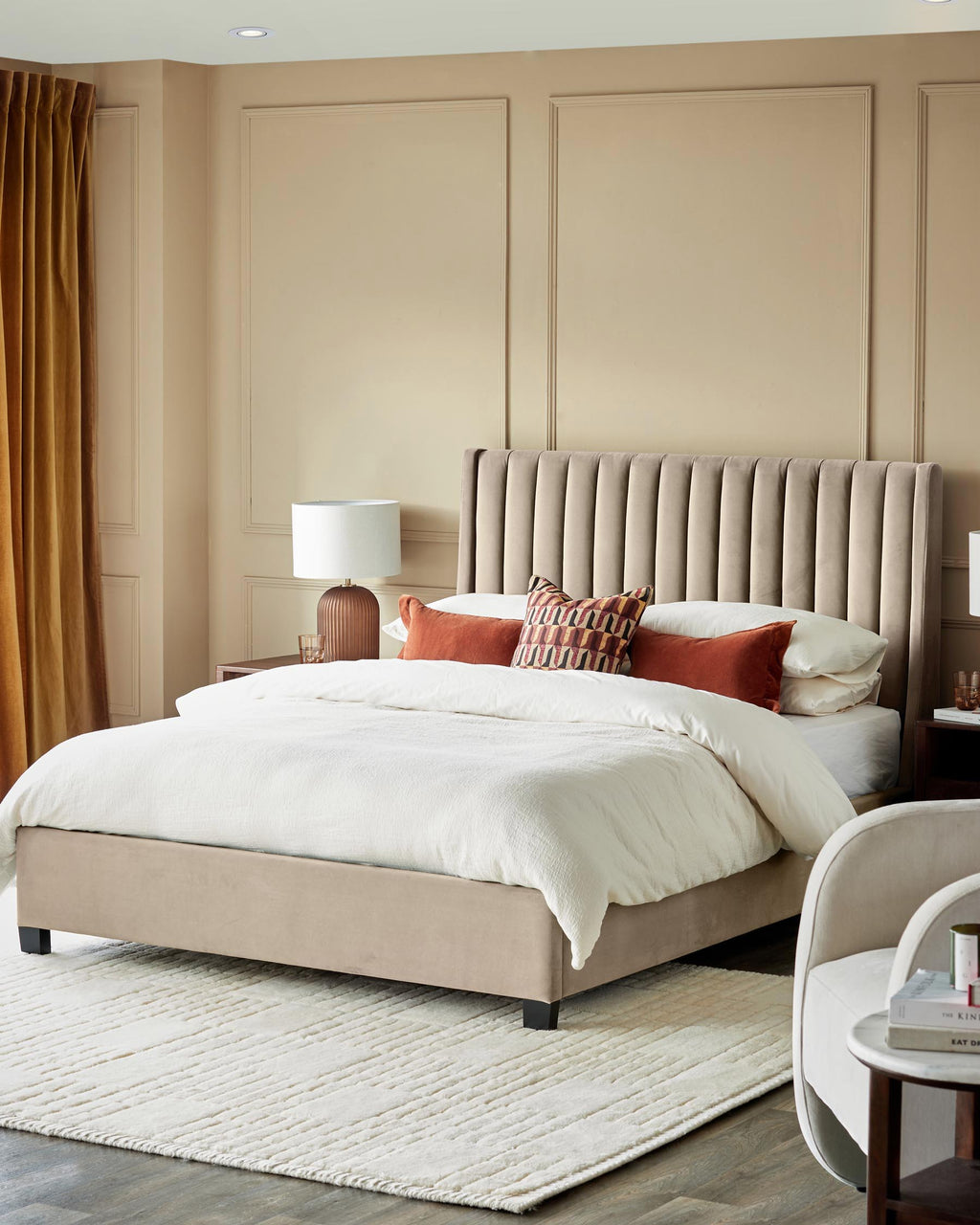 Amalfi Champagne Velvet Super King Size Ottoman Storage Bed