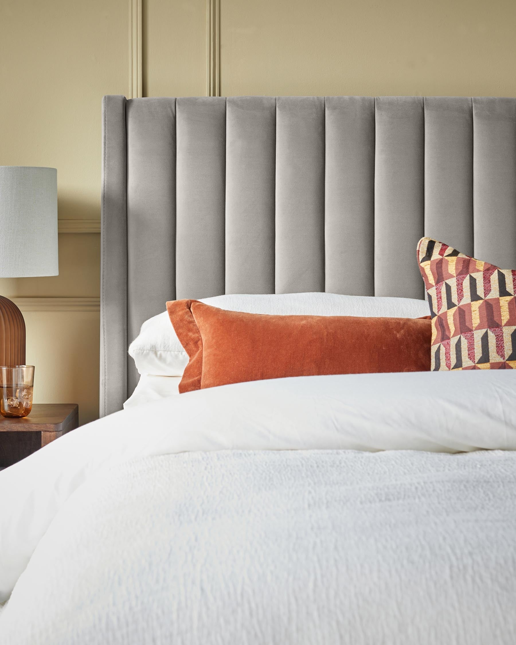 Amalfi light grey velvet double ottoman storage bed