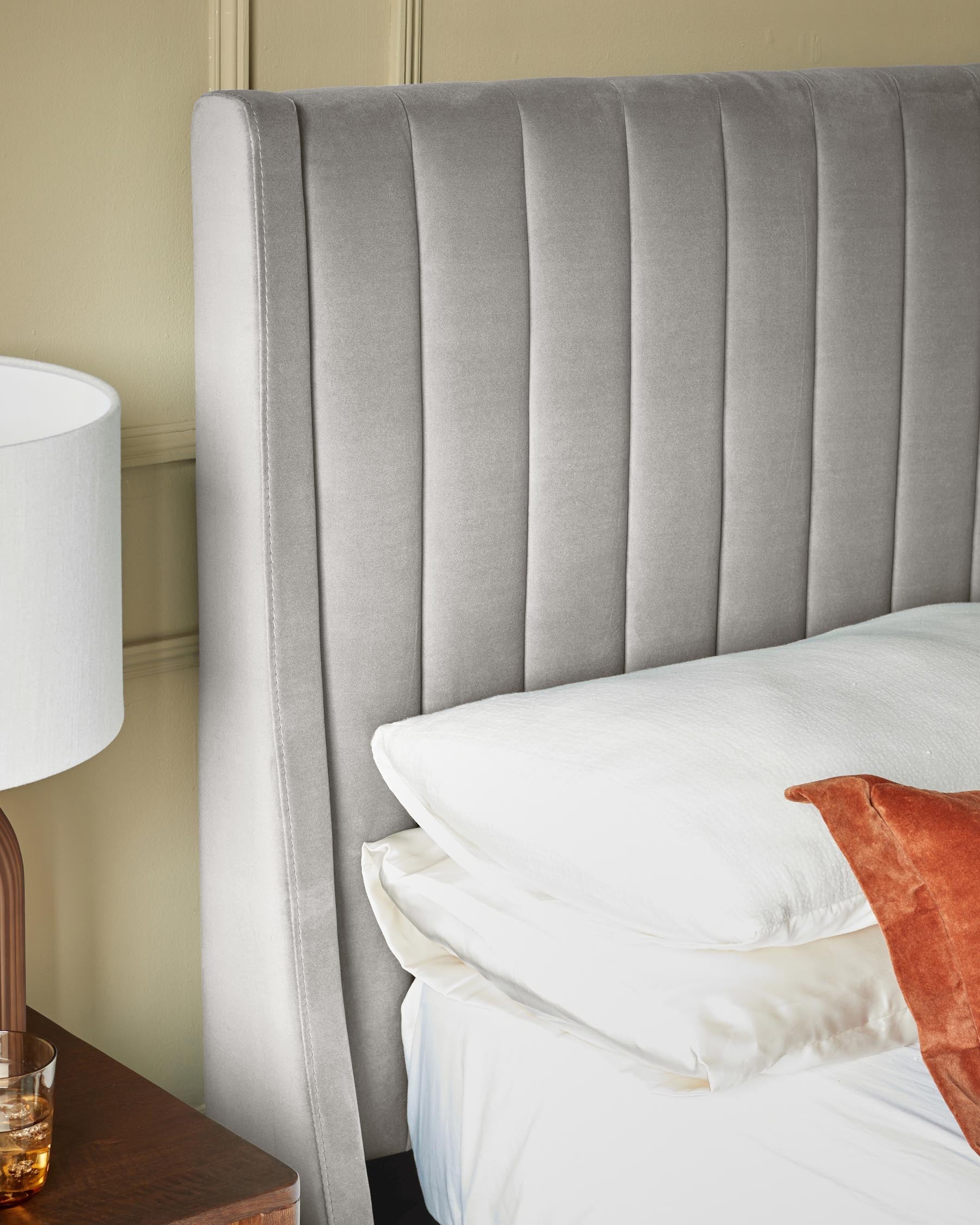 Amalfi Light Grey Velvet King Size Ottoman Storage Bed