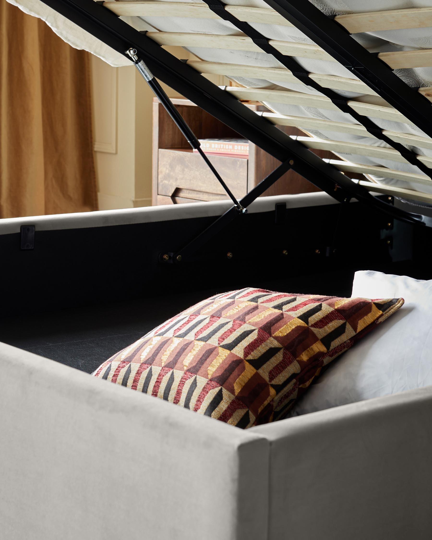 Amalfi Light Grey Velvet King Size Ottoman Storage Bed