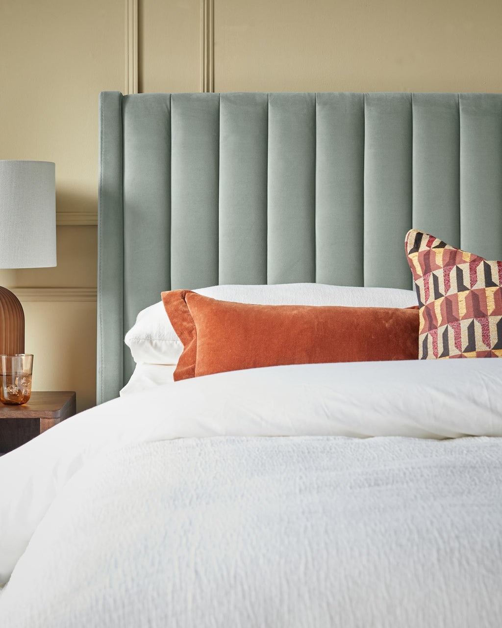 Amalfi Sage Green Velvet Super King Ottoman Storage Bed