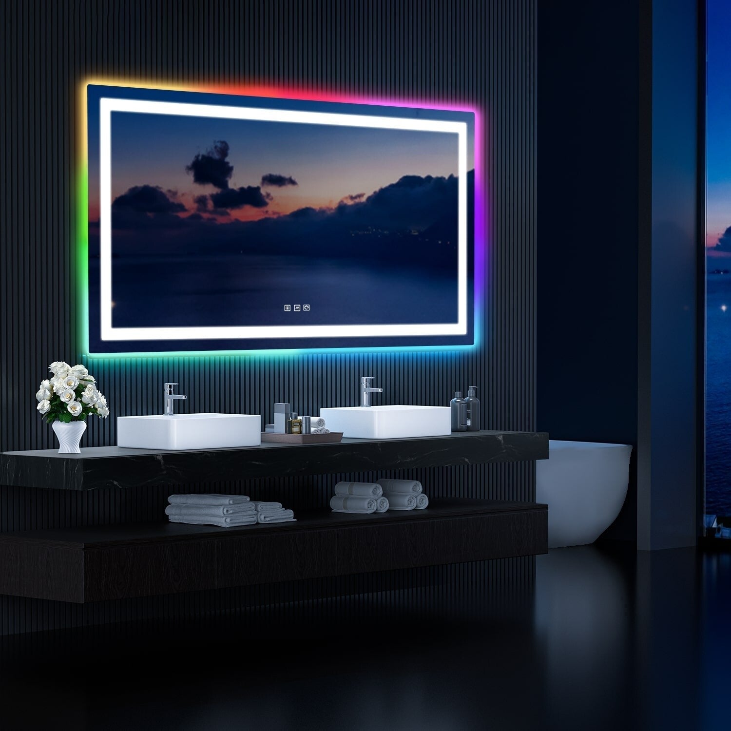 Anti-Fog RGB Backlit & LED Frontlit Bathroom Mirror