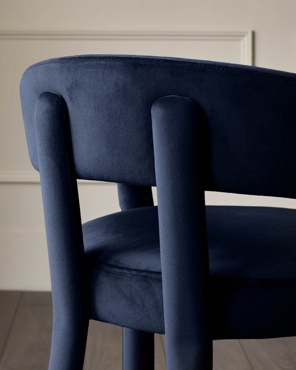 Anya dark navy velvet upholstered dining chair