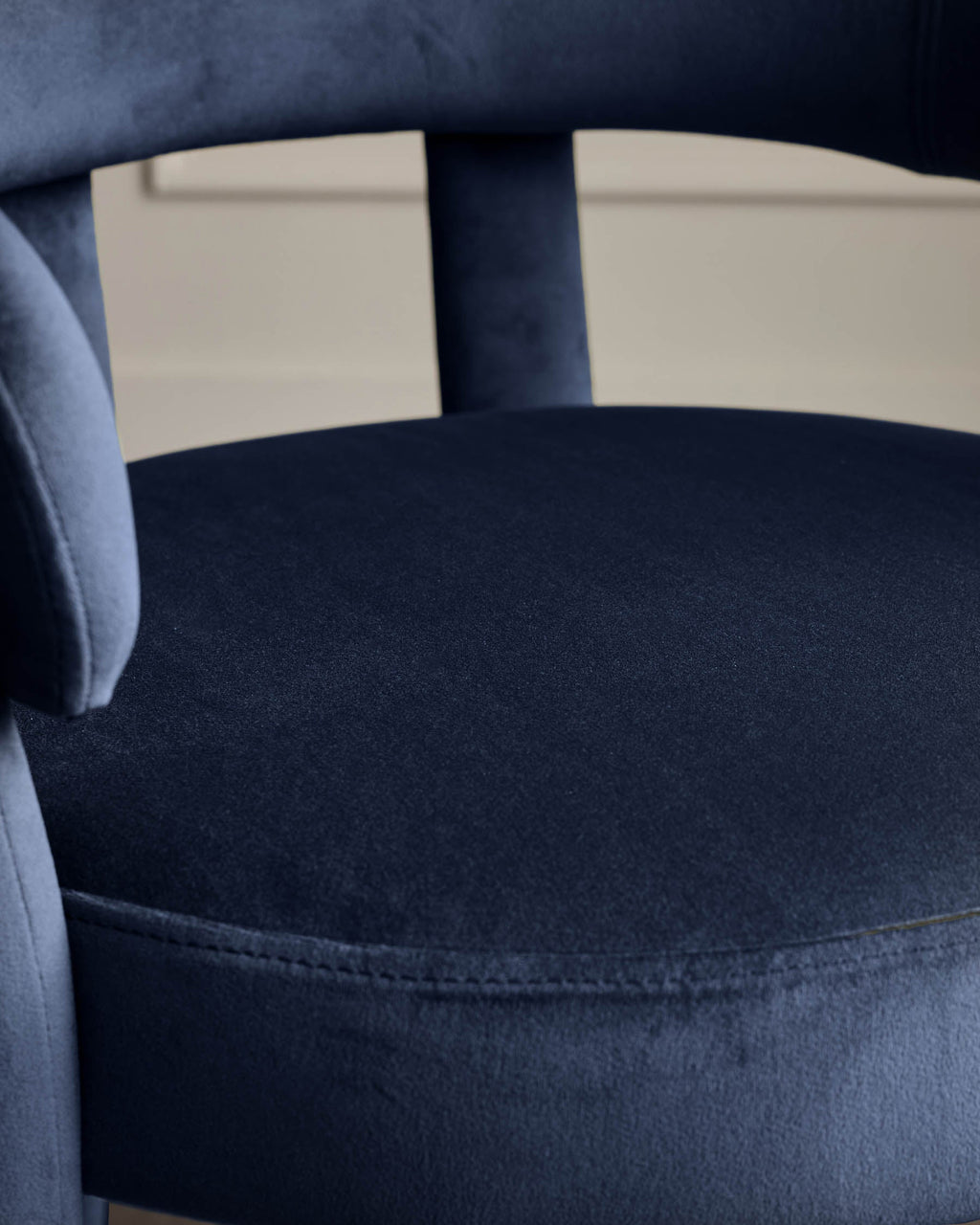 Anya dark navy velvet upholstered dining chair