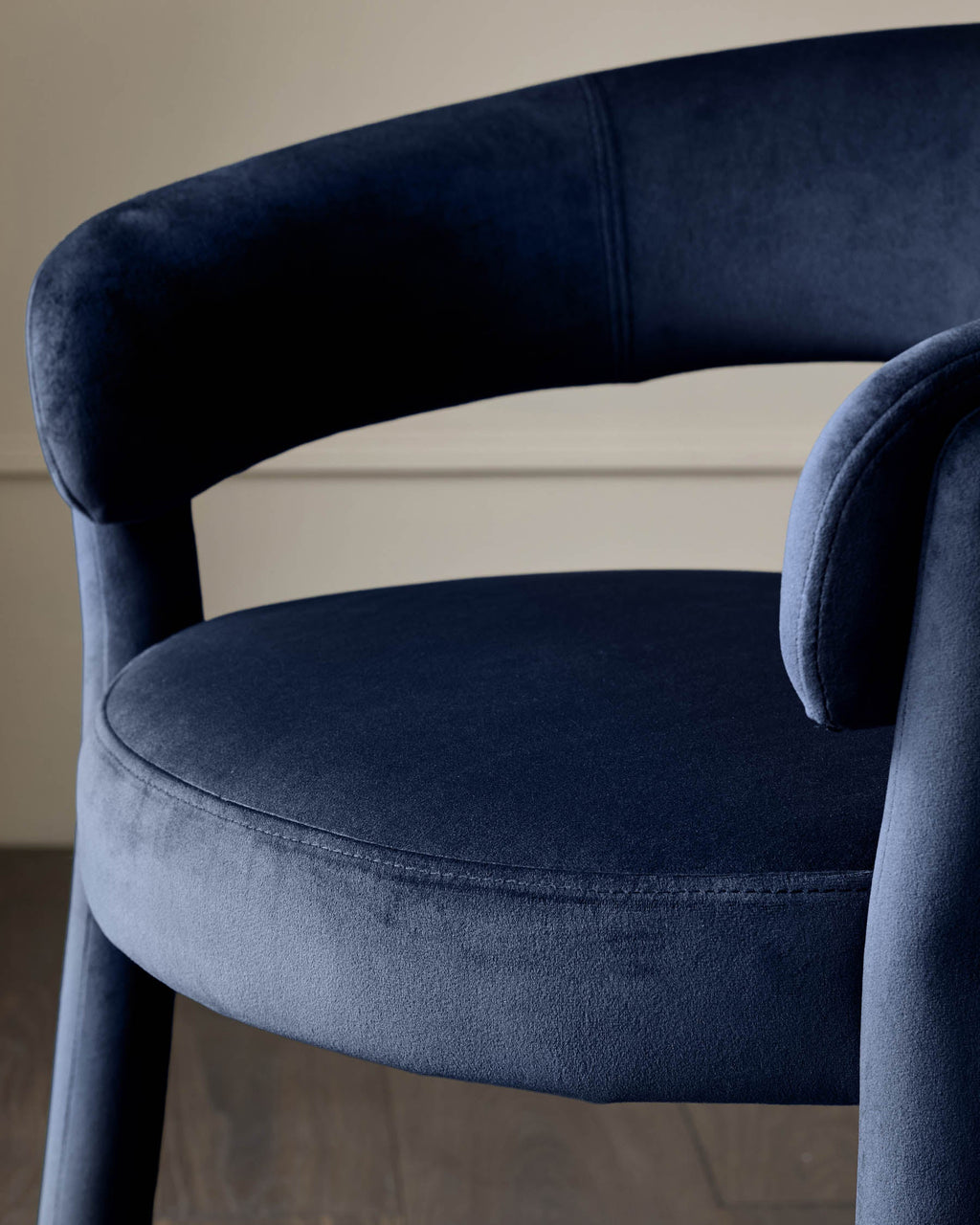 Anya dark navy velvet upholstered dining chair