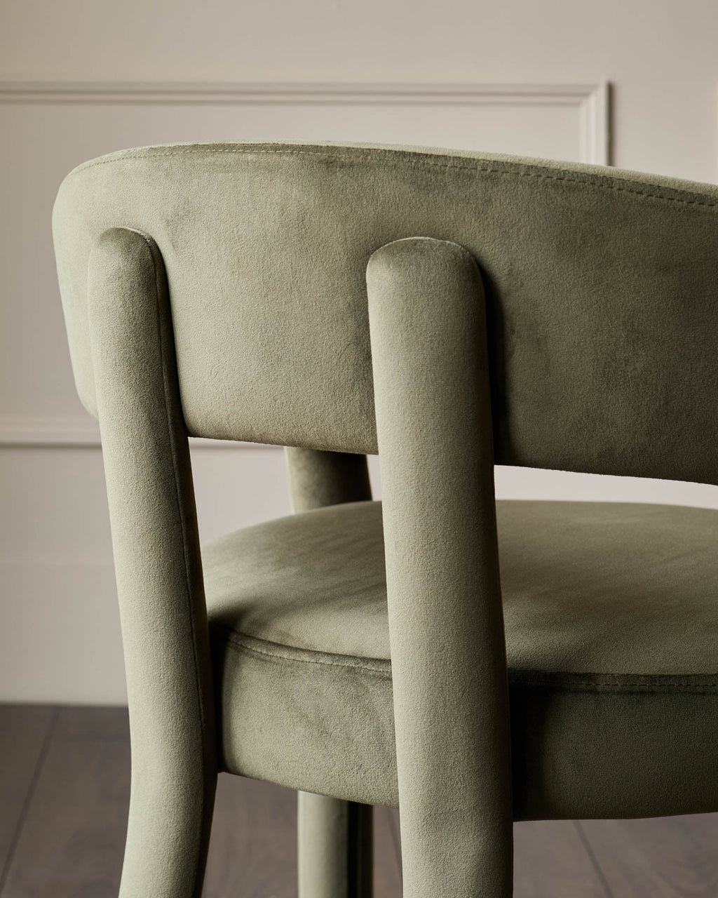 Anya olive green velvet dining chair