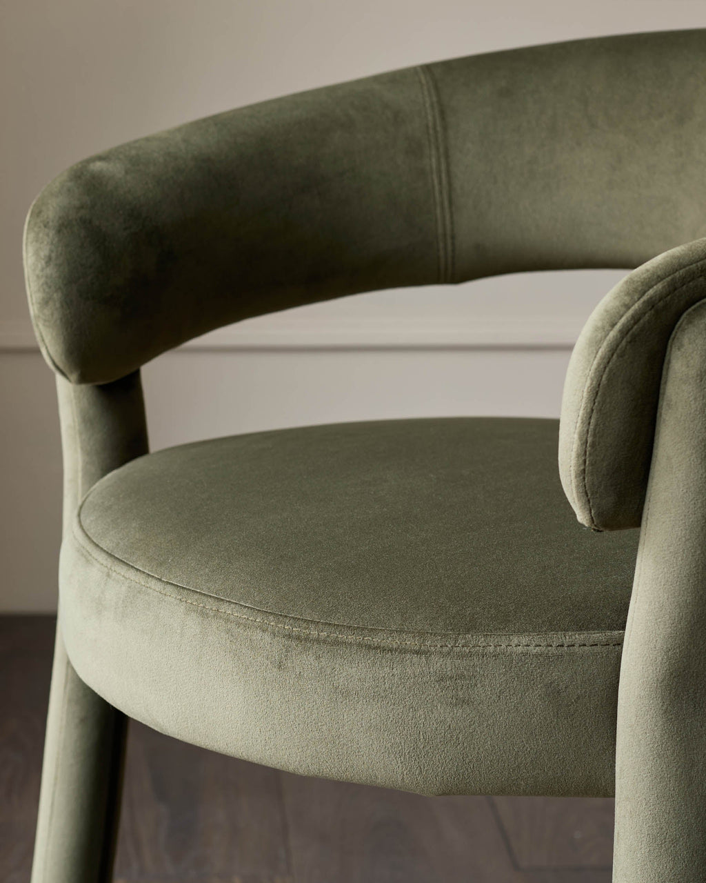 Anya olive green velvet dining chair