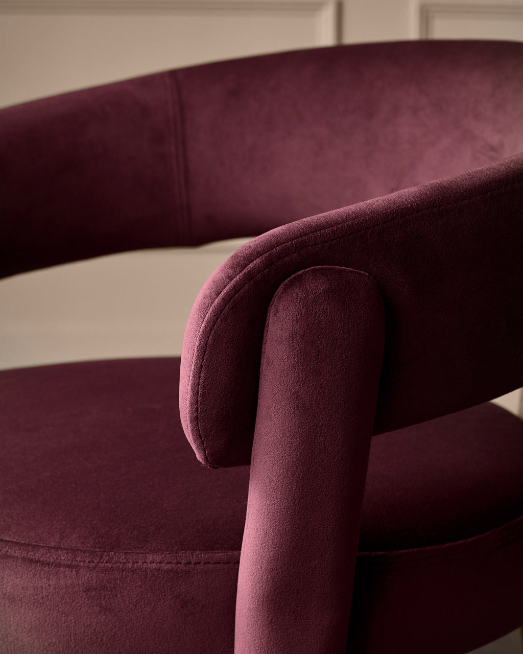 Anya plum velvet dining chair