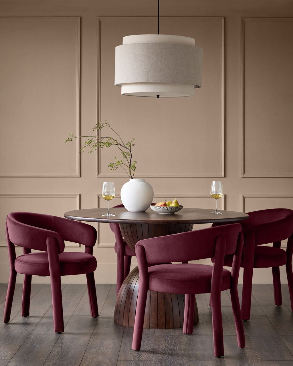 Anya plum velvet dining chair