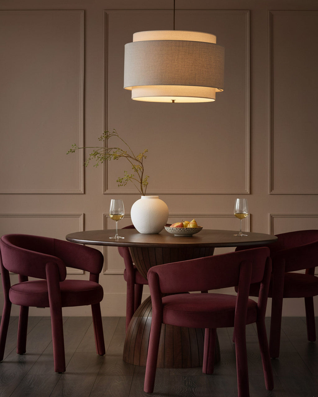 Anya plum velvet dining chair