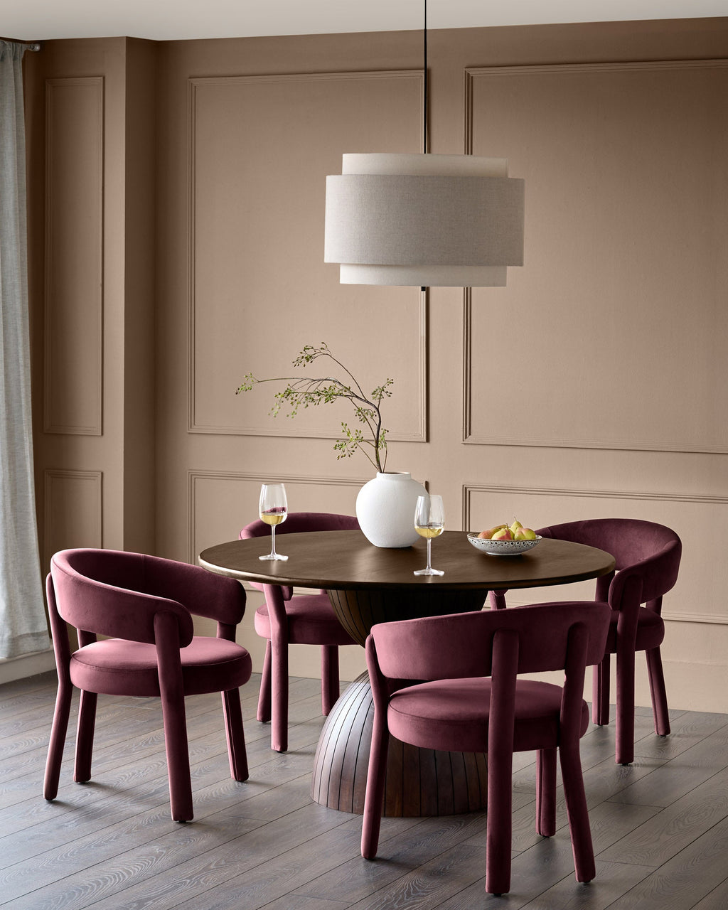 Anya plum velvet dining chair