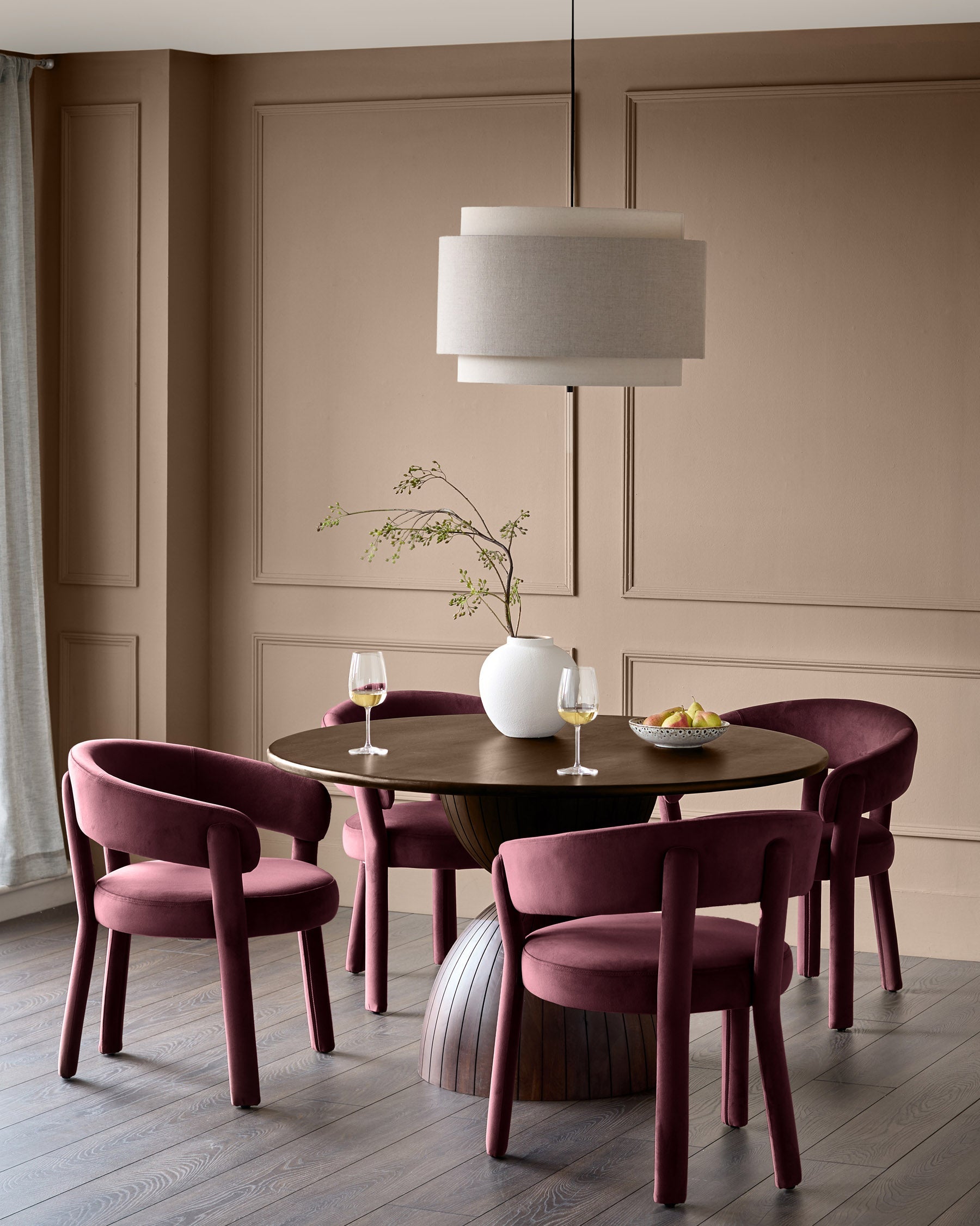 Anya plum velvet dining chair