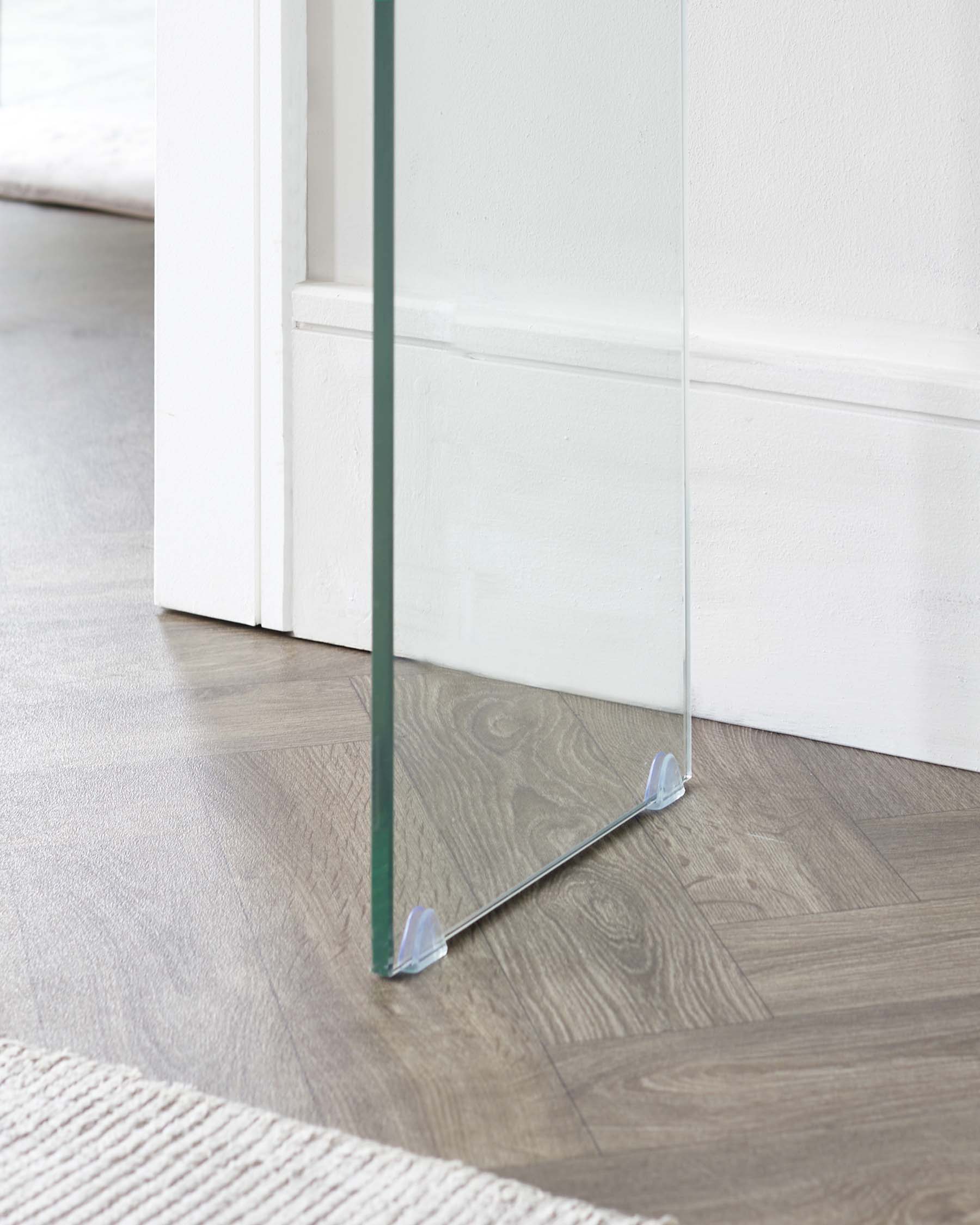 Aria White Oak and Glass Console Table