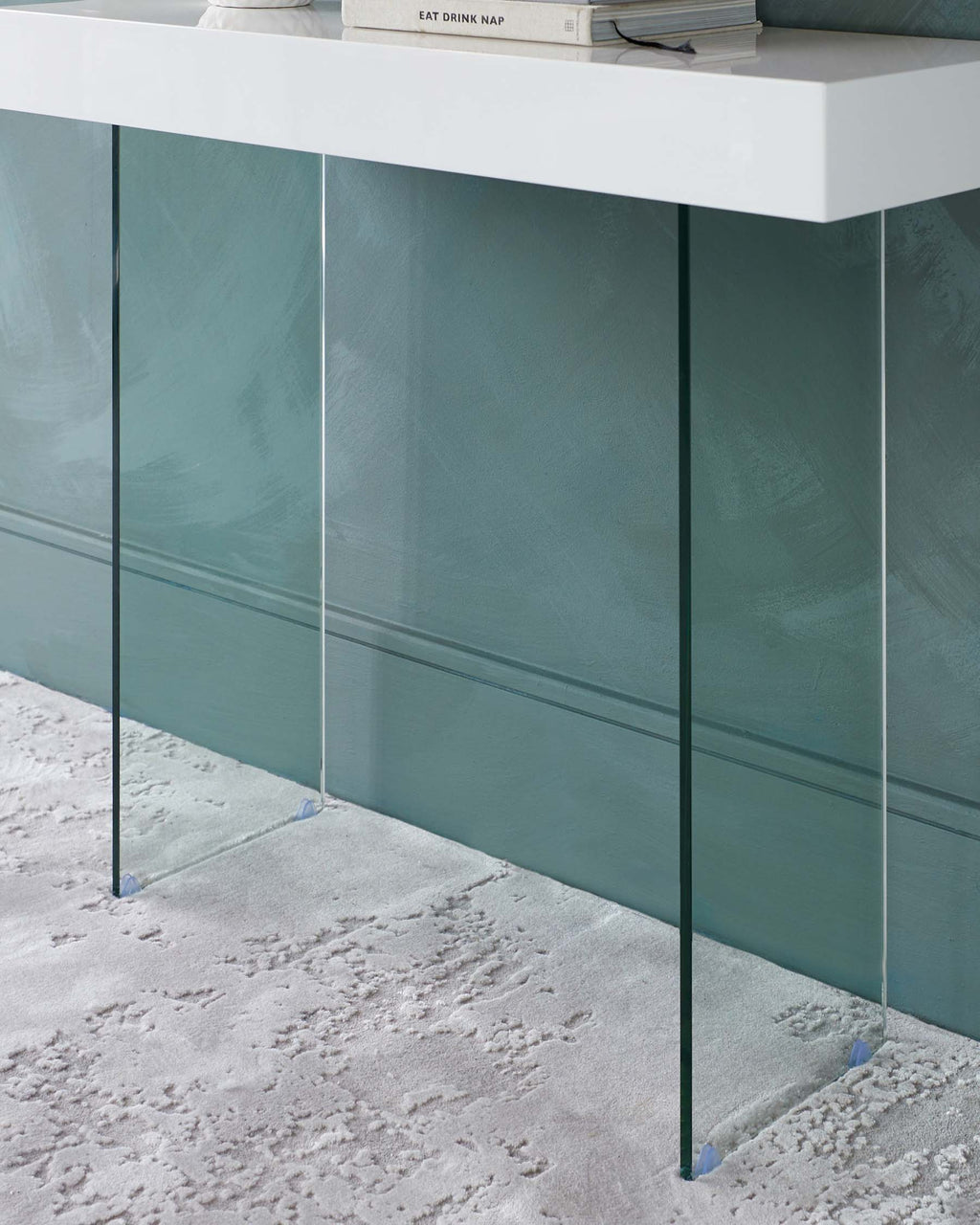 Aria White Gloss And Glass Console Table