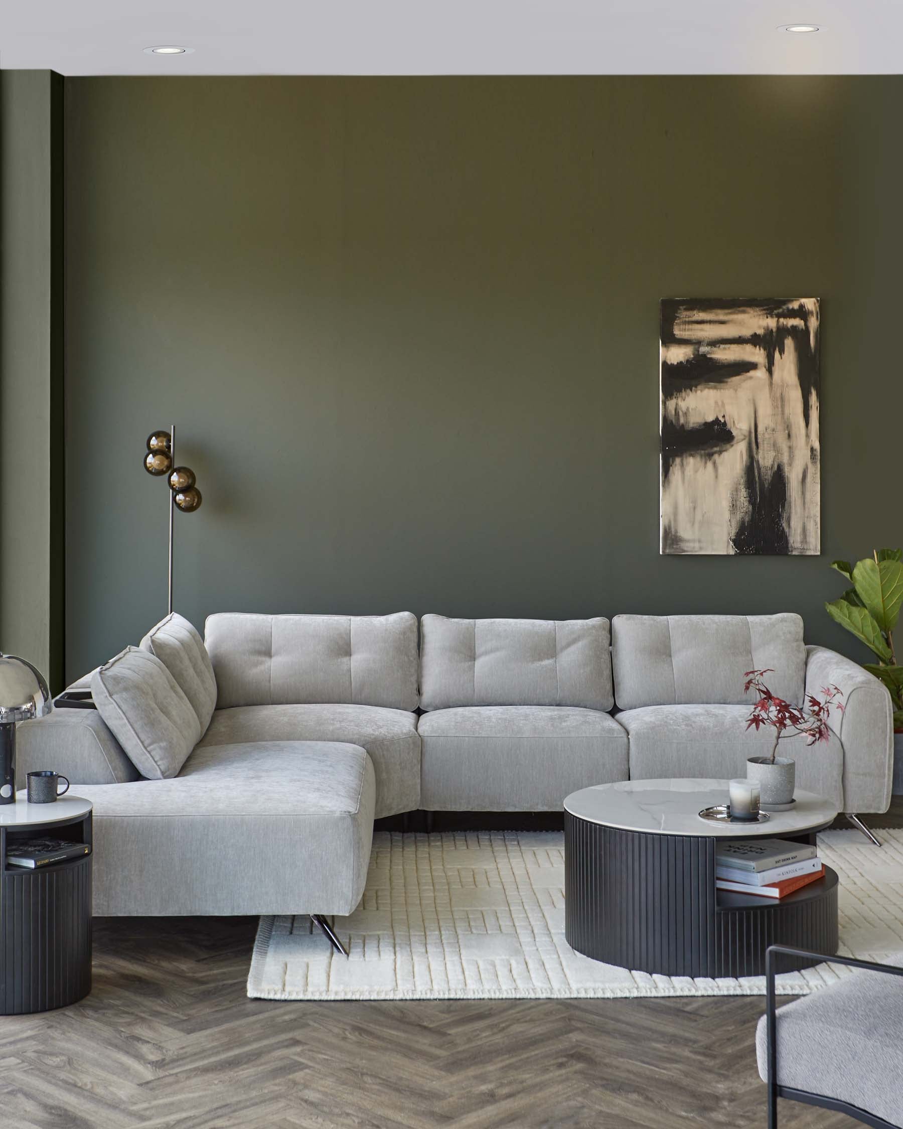 Arianna Light Grey Corner Chaise (Left Hand)