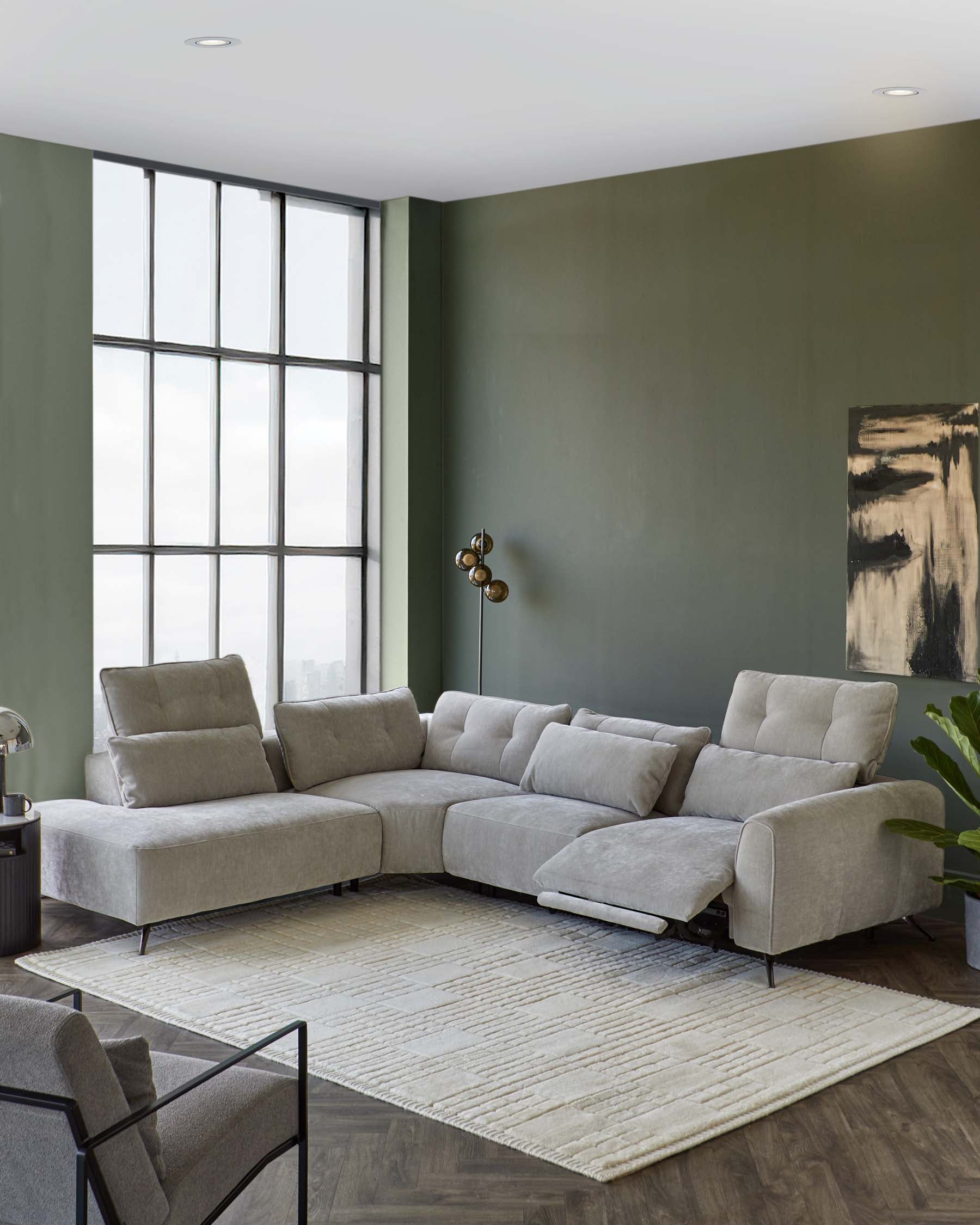 Arianna Light Grey Corner Chaise (Left Hand)