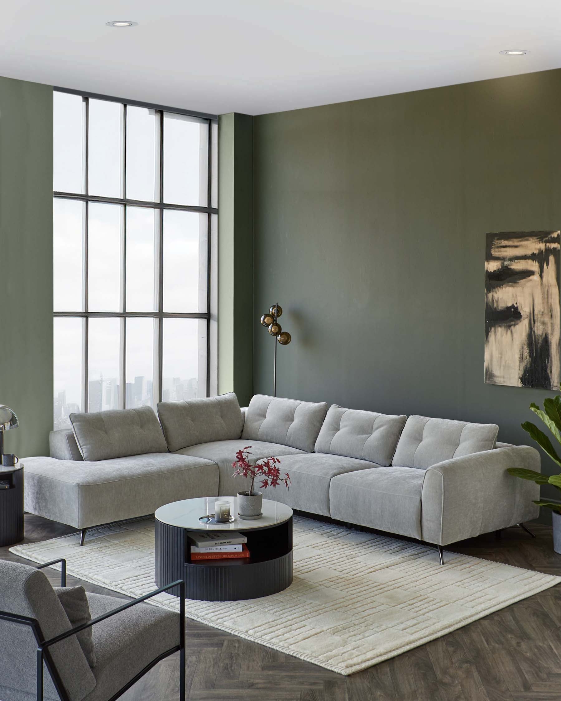 Arianna Light Grey Corner Chaise (Left Hand)