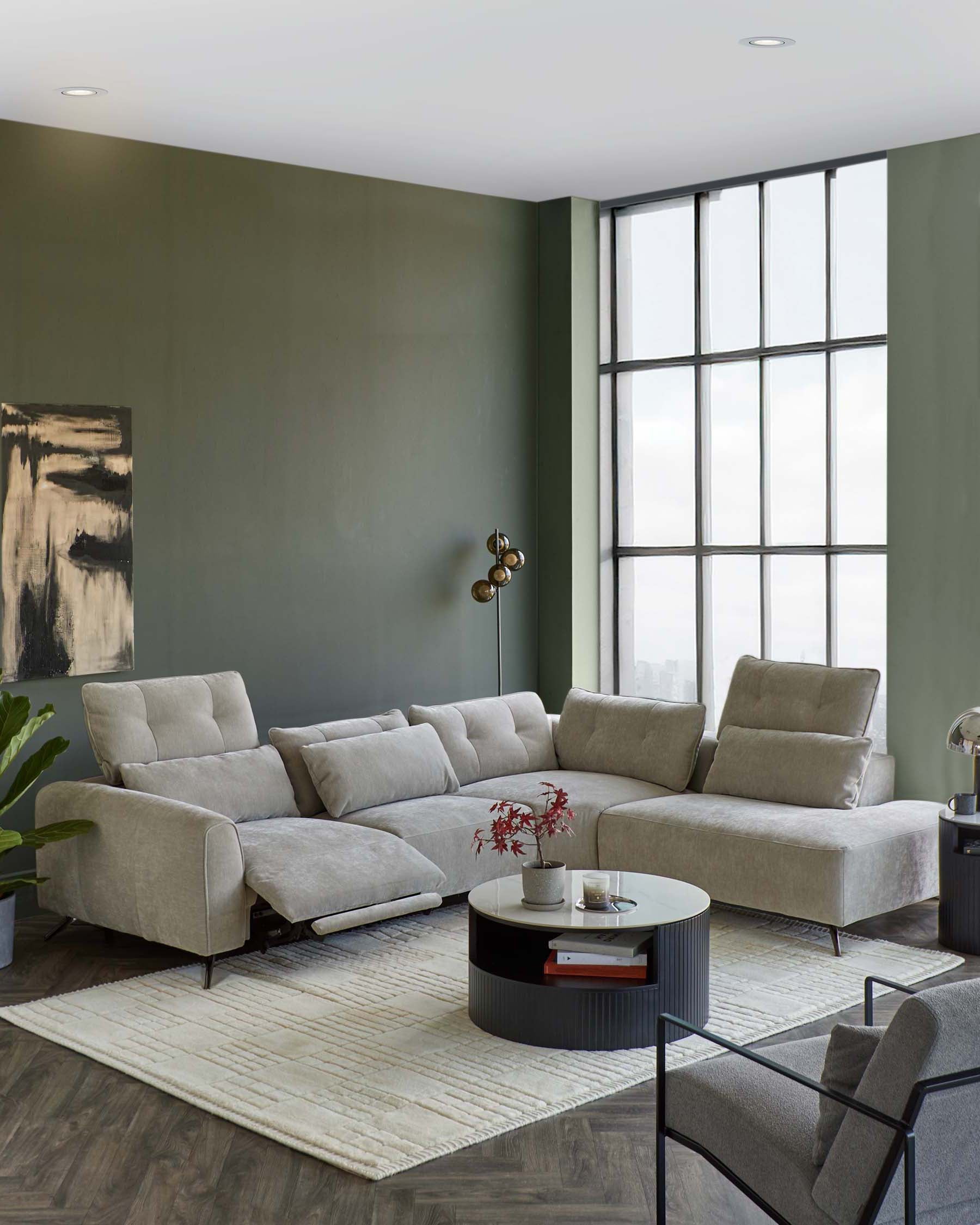 Arianna Light Grey Corner Chaise (Right Hand)