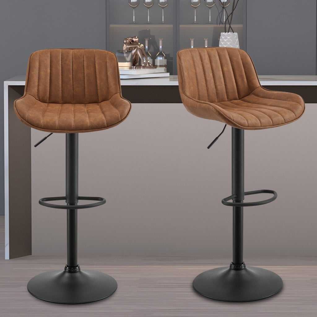 Art Leon Adjustable Height Swivel Barstool, Set of 2