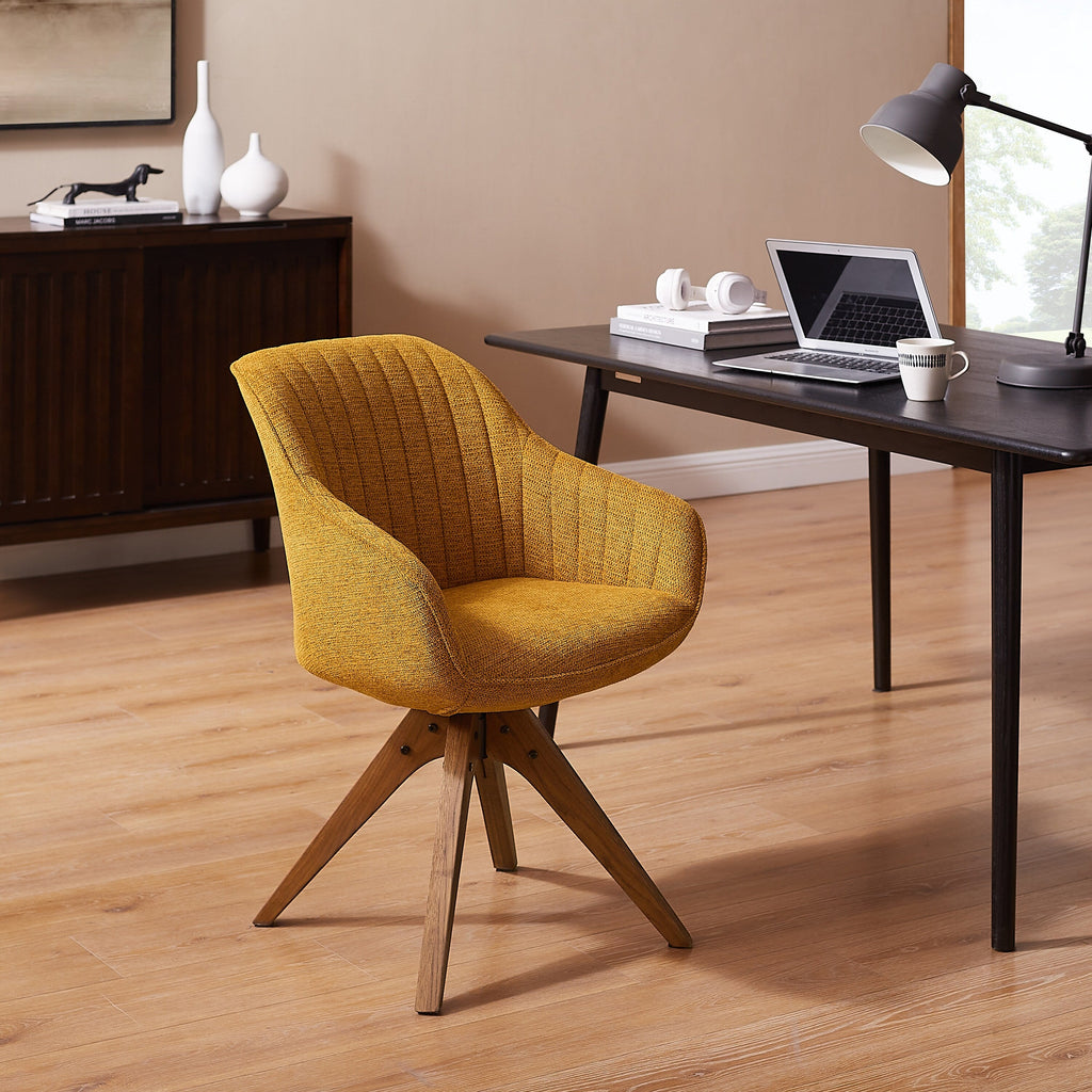 Art Leon Modern Home Office Swivel Arm Accent Chair with Wood Legs