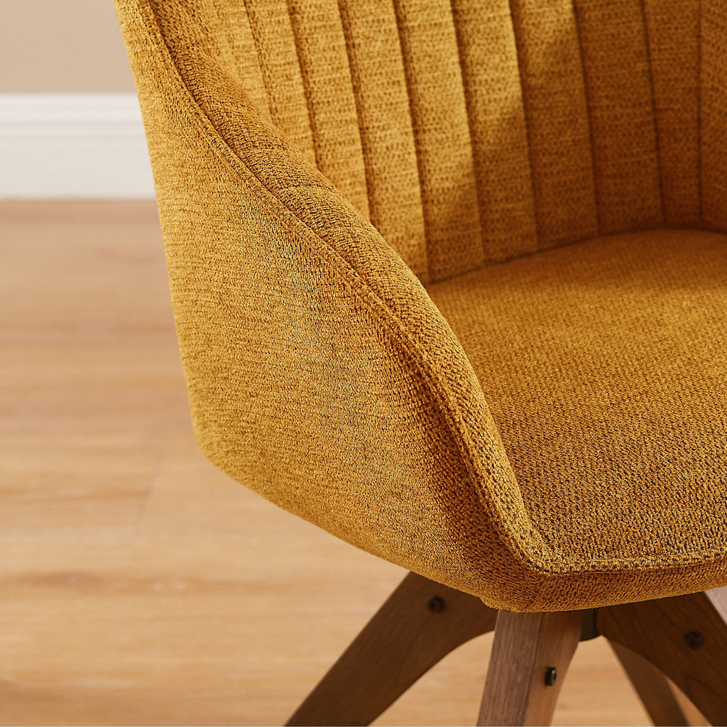 Art Leon Modern Home Office Swivel Arm Accent Chair with Wood Legs