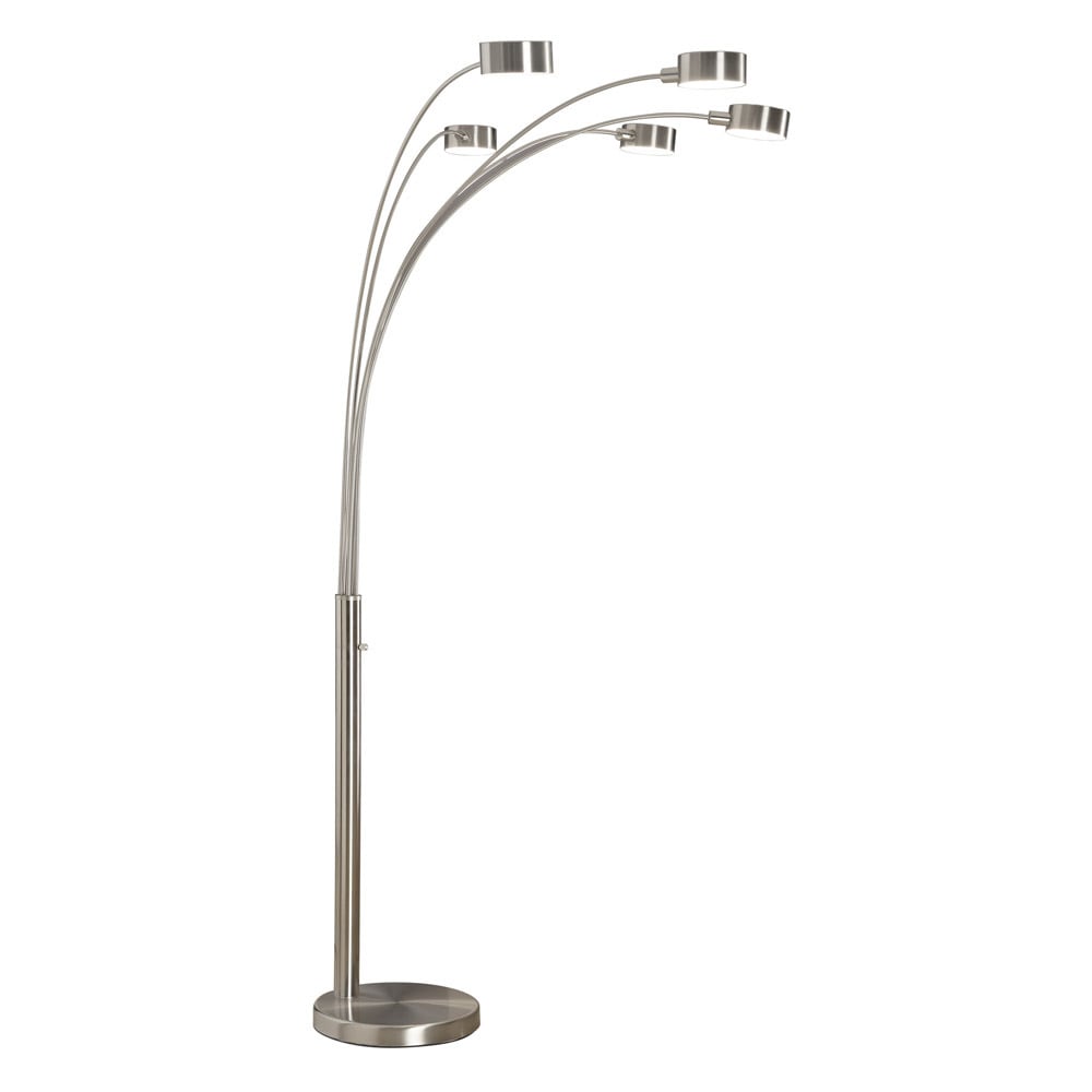 Strick & Bolton Charlie Brushed Steel Arched 5-light Floor Lamp